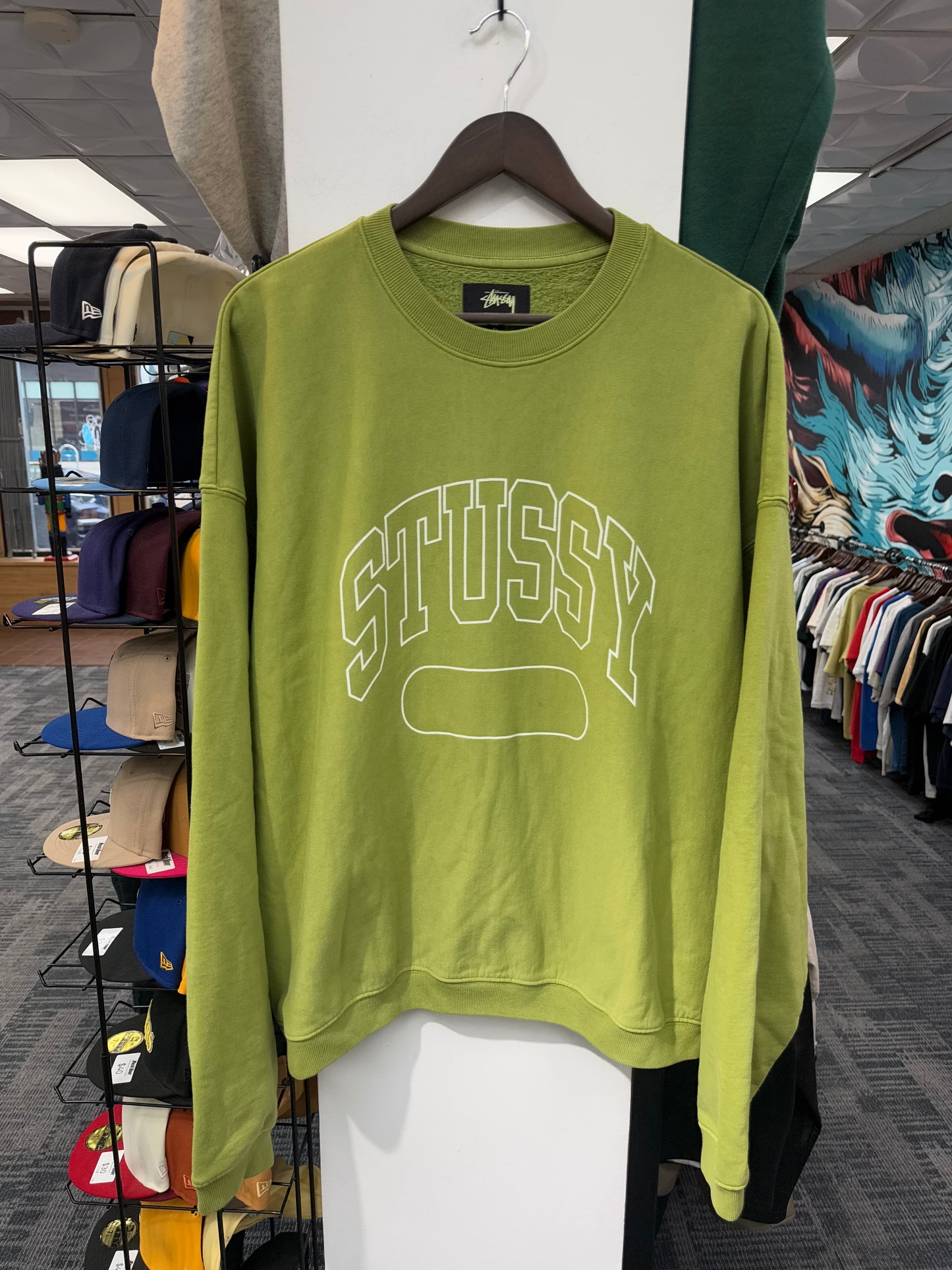 Stussy Moss Green Crewneck