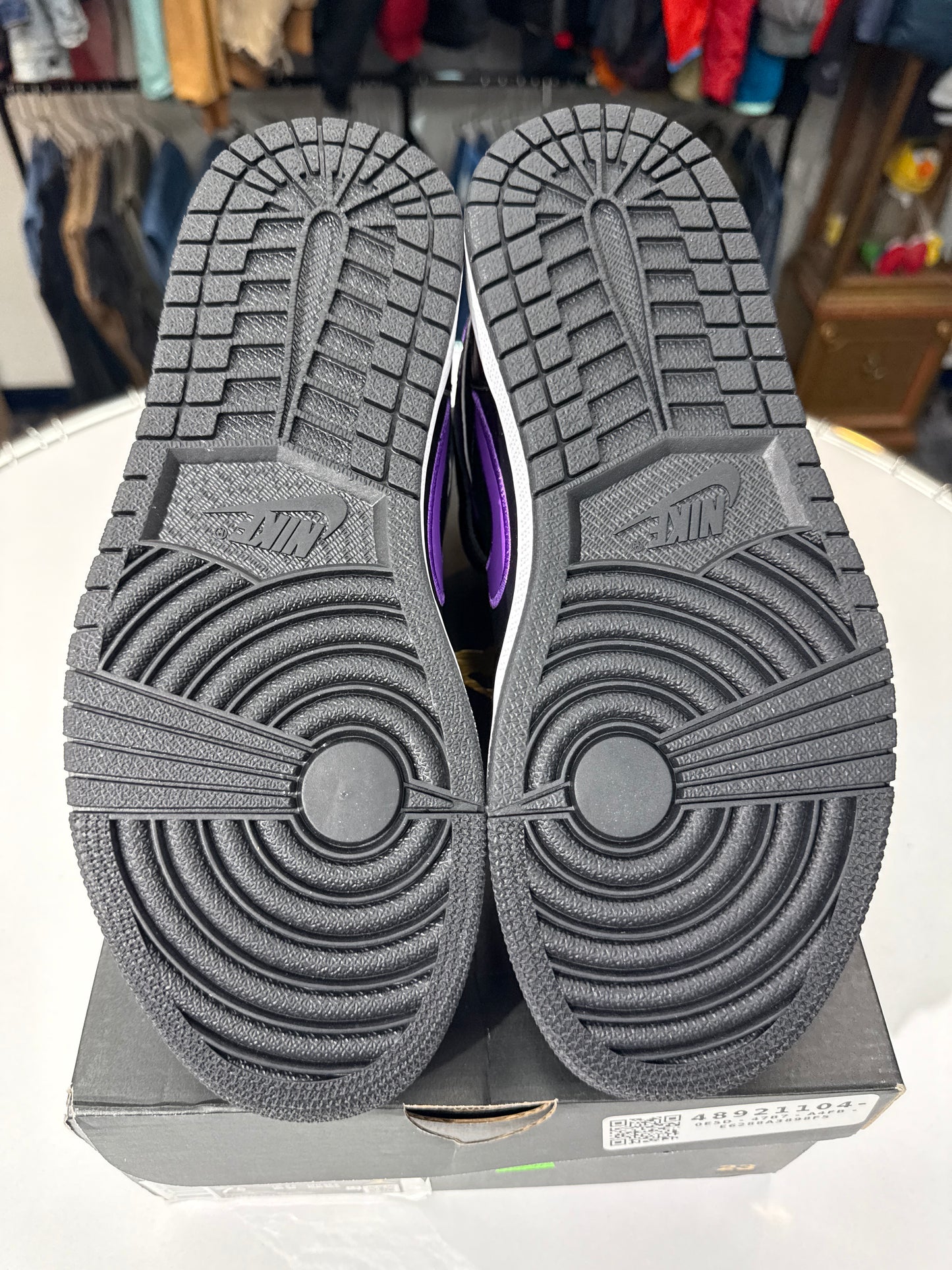 New Nike Air Jordan 1 High Flyease Black Bright Violet