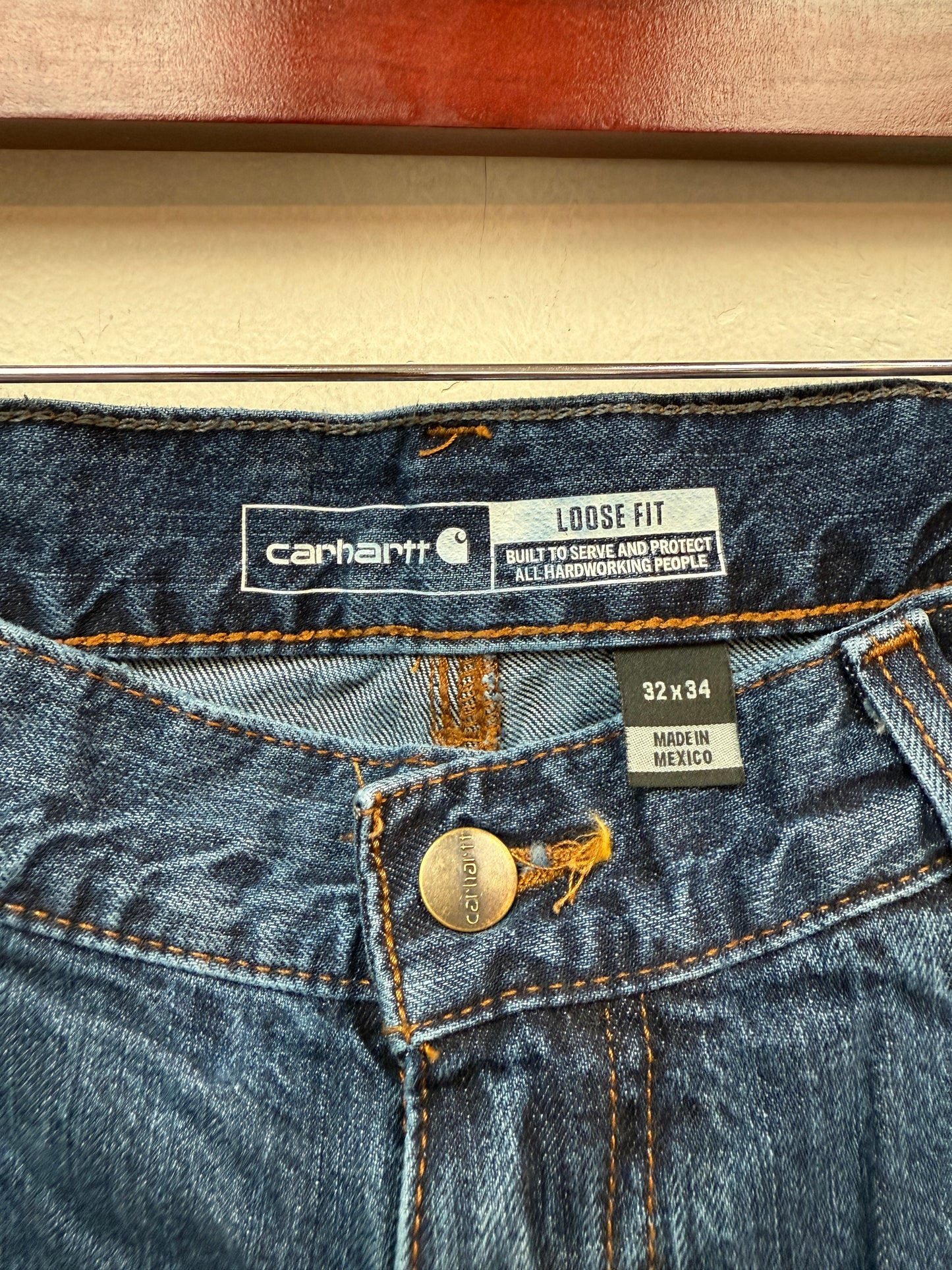 Carhartt Loose Fit Double Knee Dark Blue Jeans