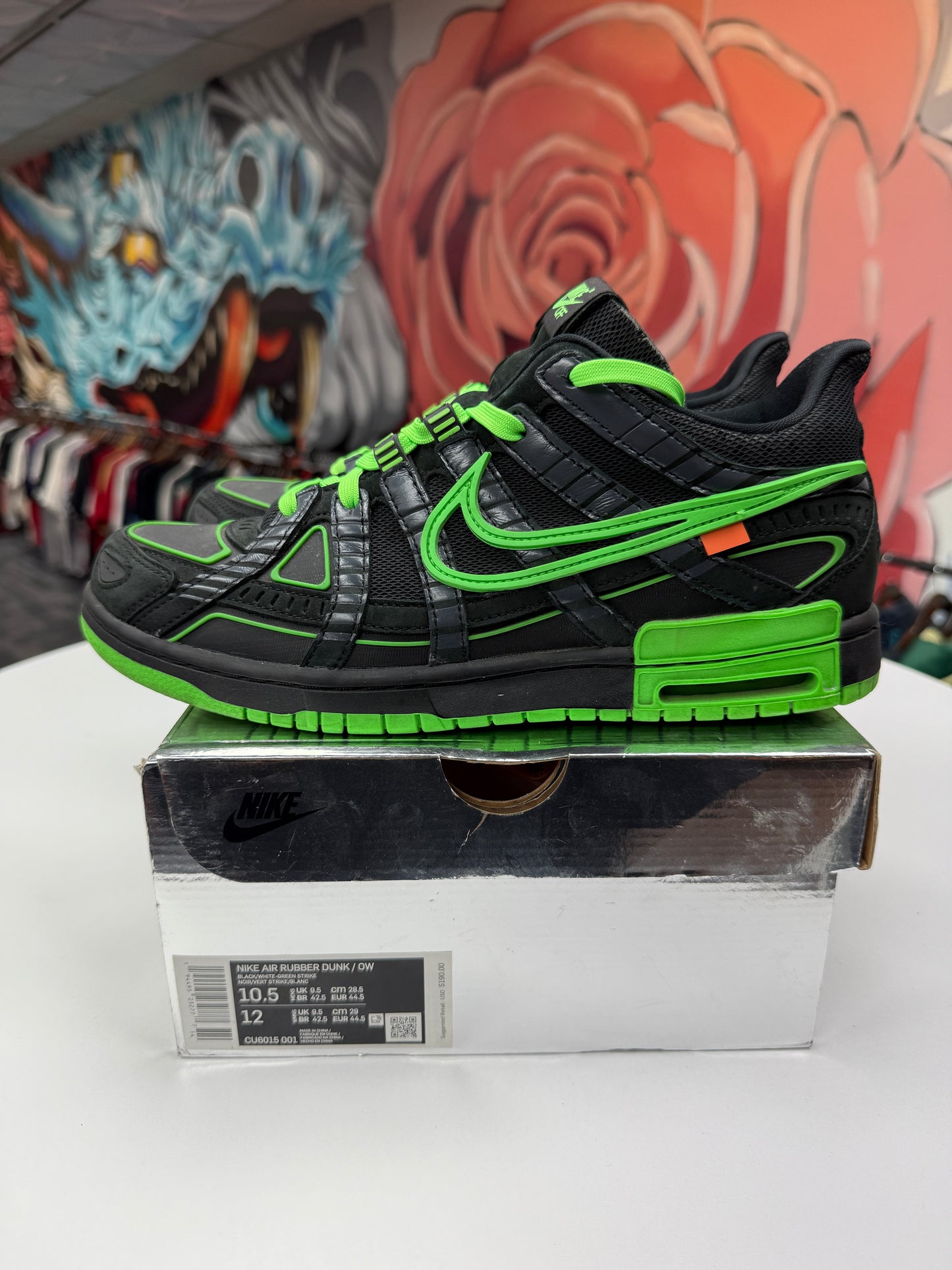 Preowned Off-White Green Strike Dunks
