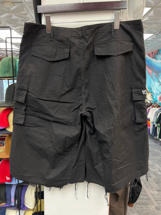 Burning Bush Black Star Denim Cargo Shorts