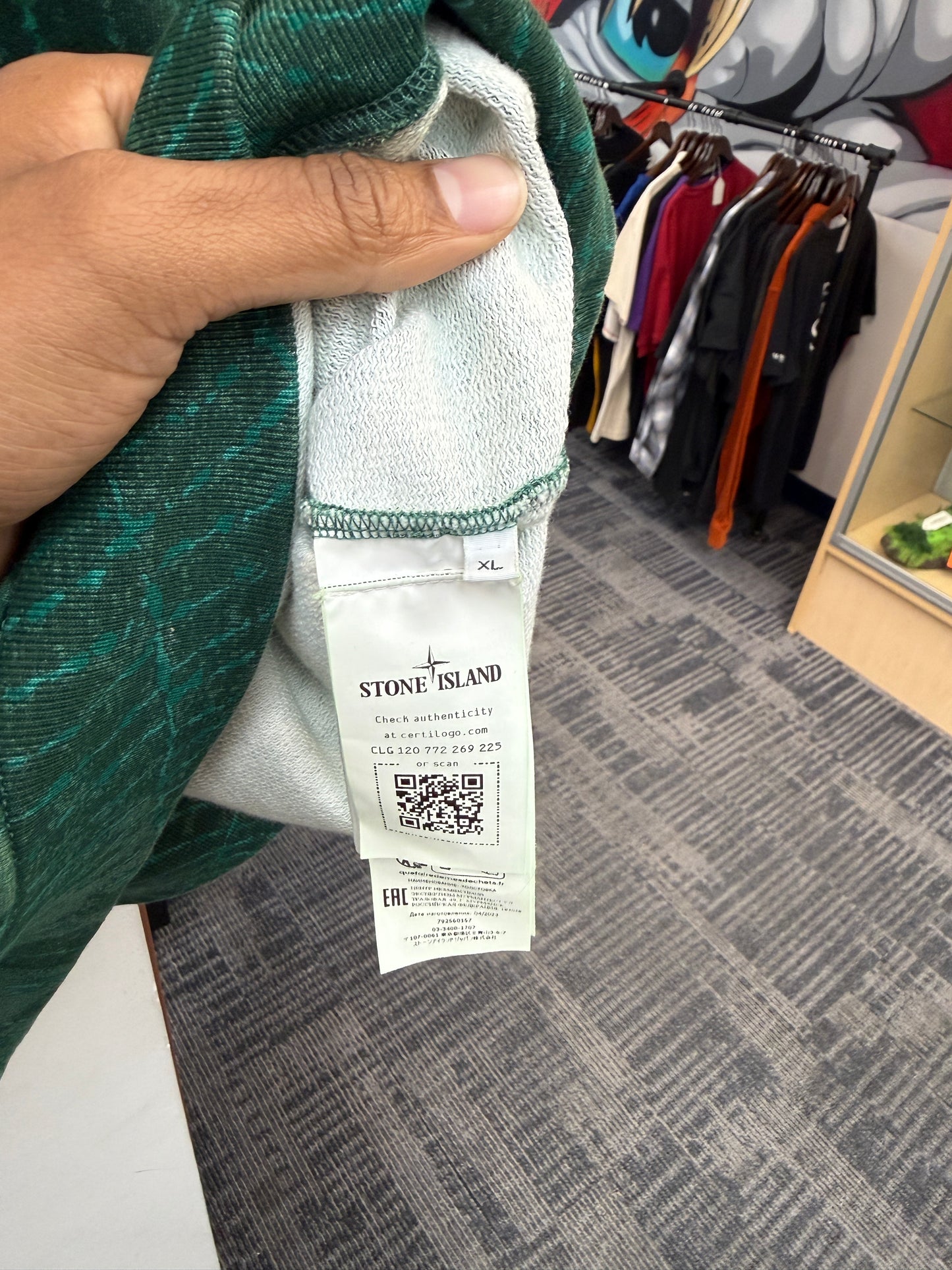 Supreme X Stone Island Green Hoodie (FW23)