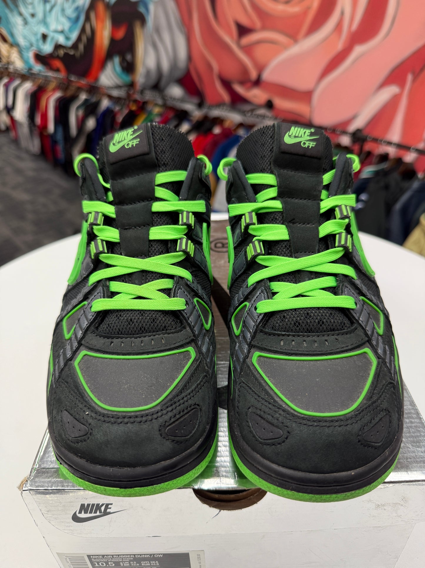 Preowned Off-White Green Strike Dunks
