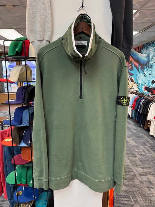 Stone Island 1/4 Zip Green