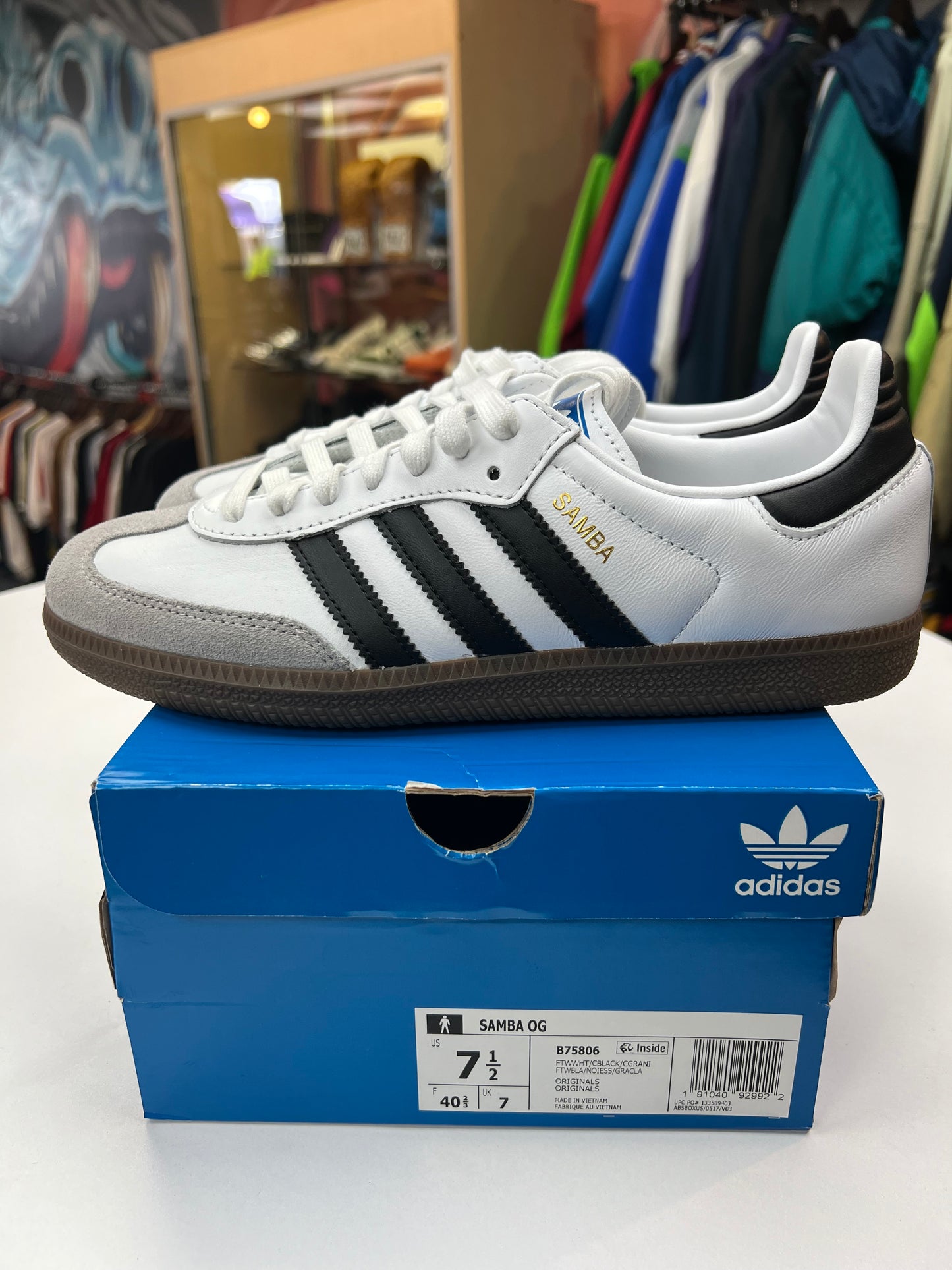New Cloud White Core Black Adidas Sambas OG