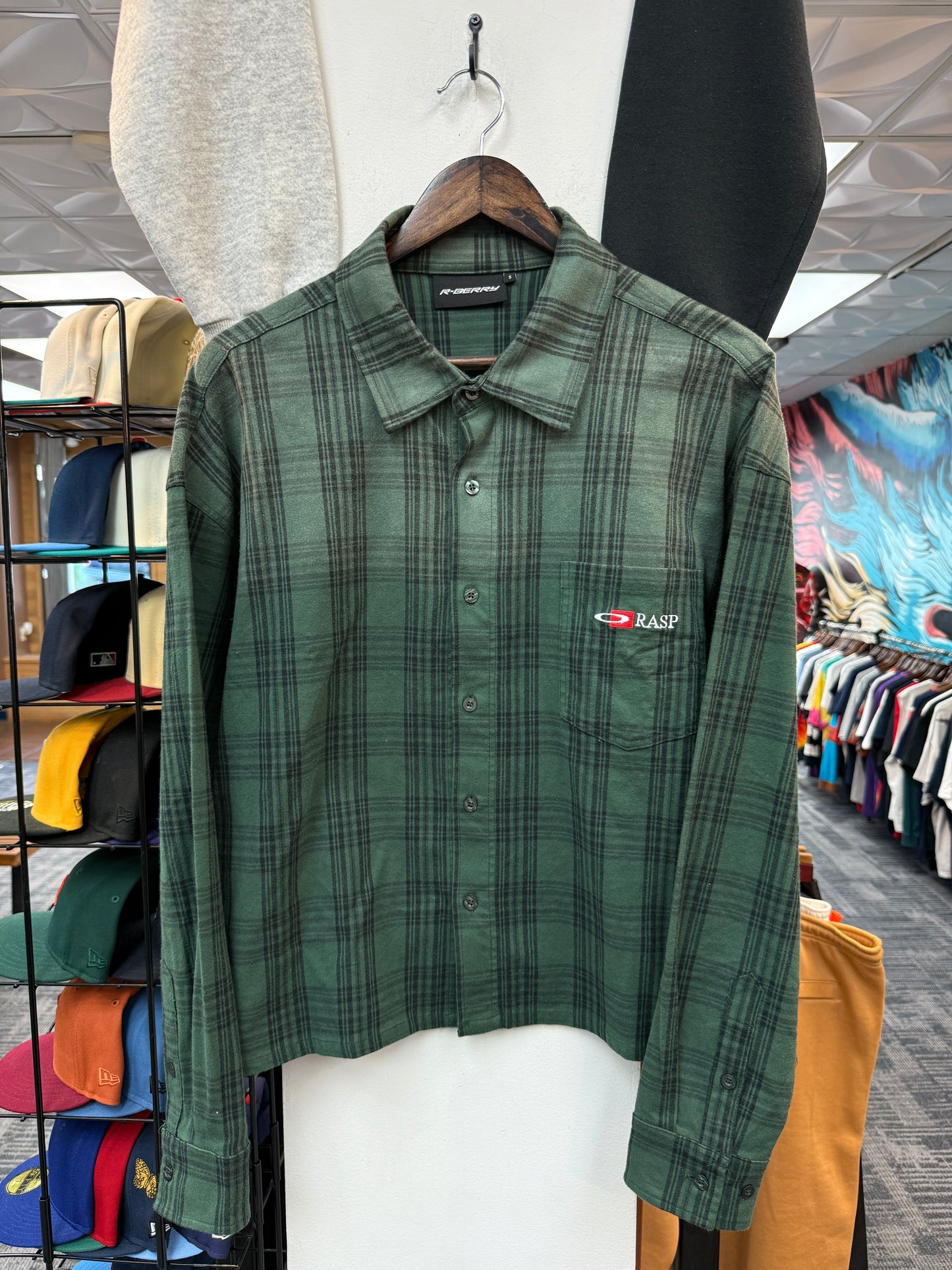 GV Raspberry Green Flannel