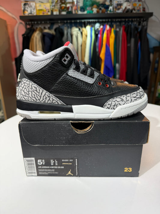 Preowned 2018 Black Cement Jordan 3