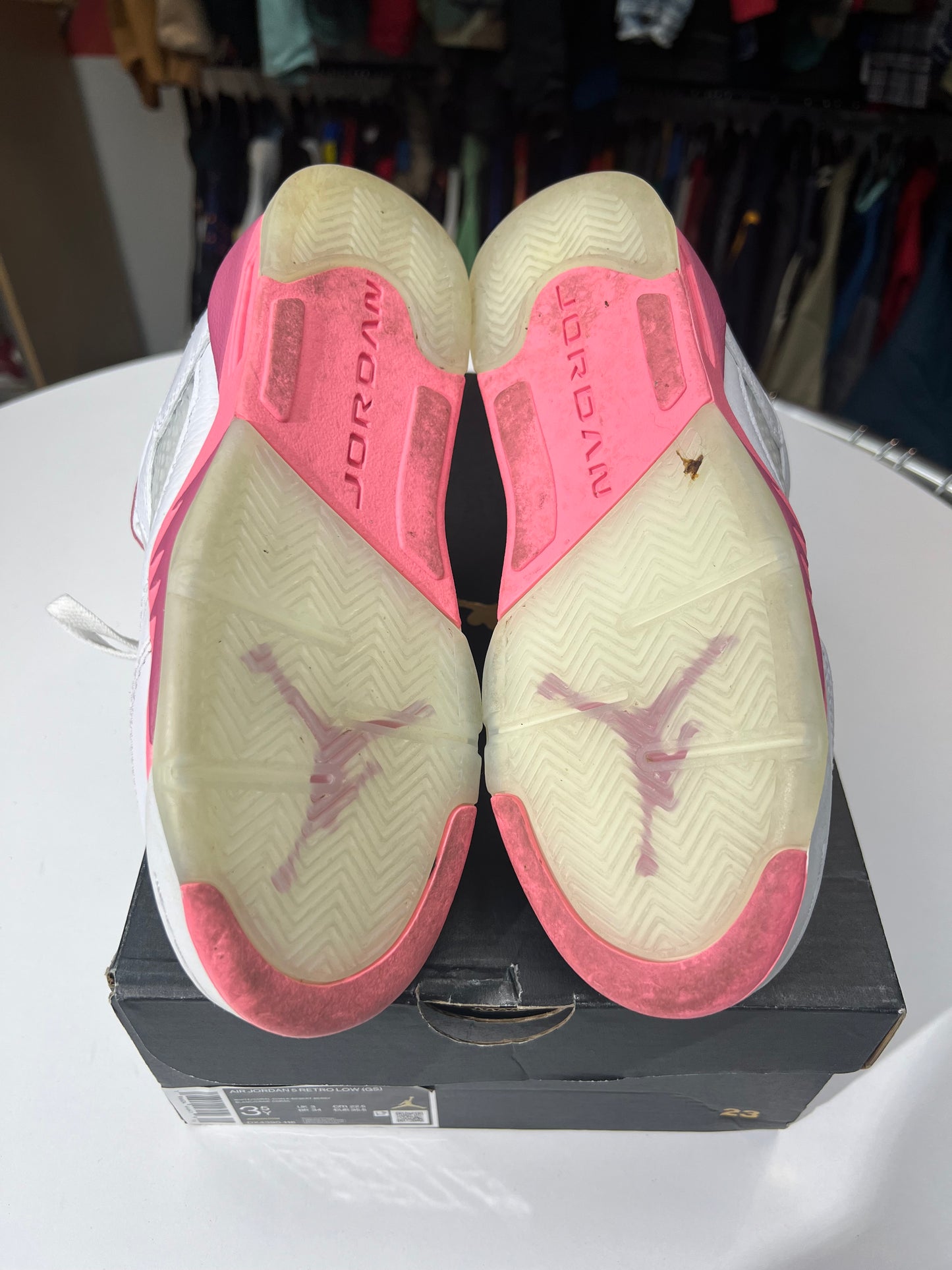 Preowned Jordan 5 Low White/Corral