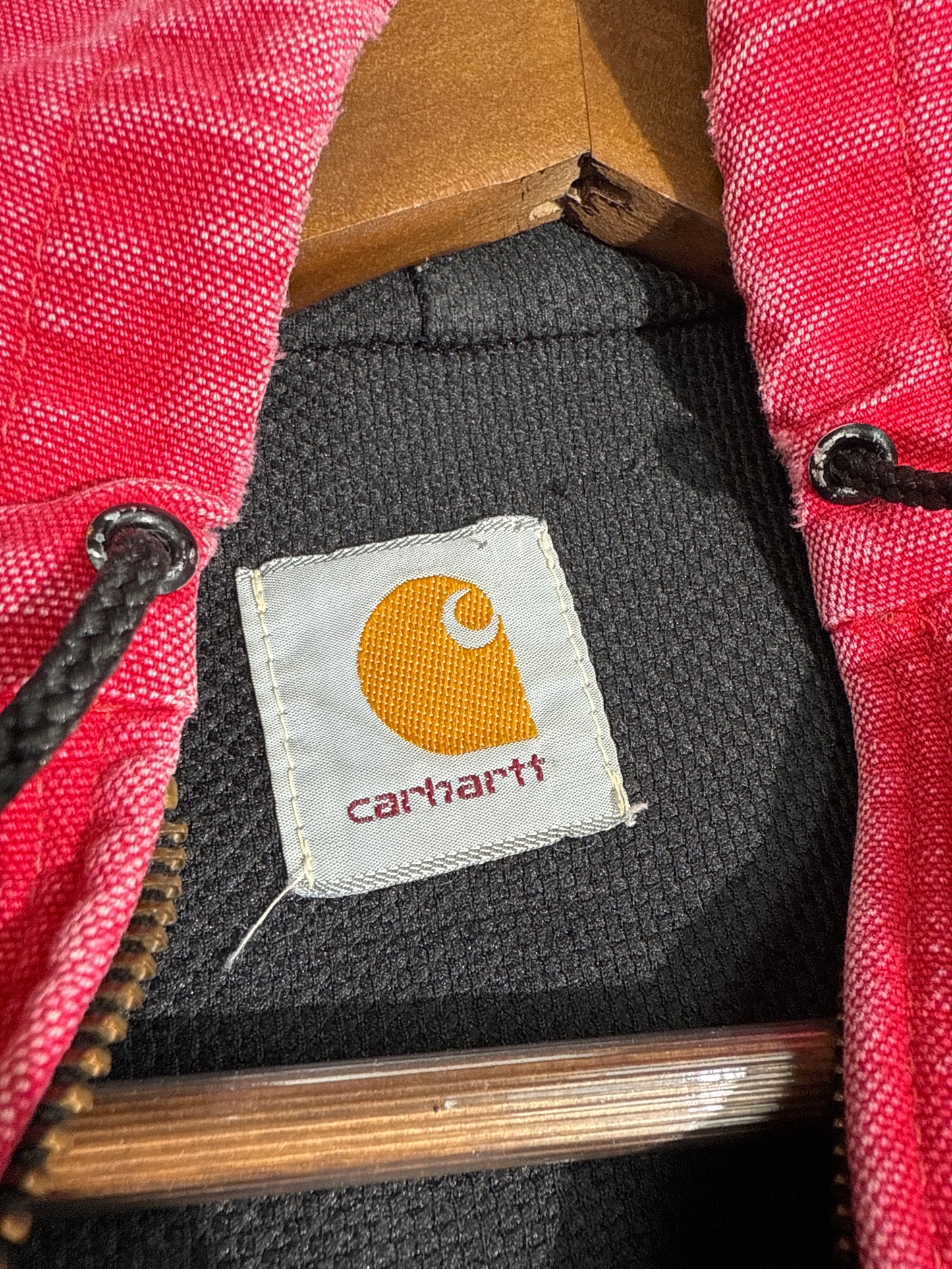 Vintage Carhartt Faded Red Hooded Jacket