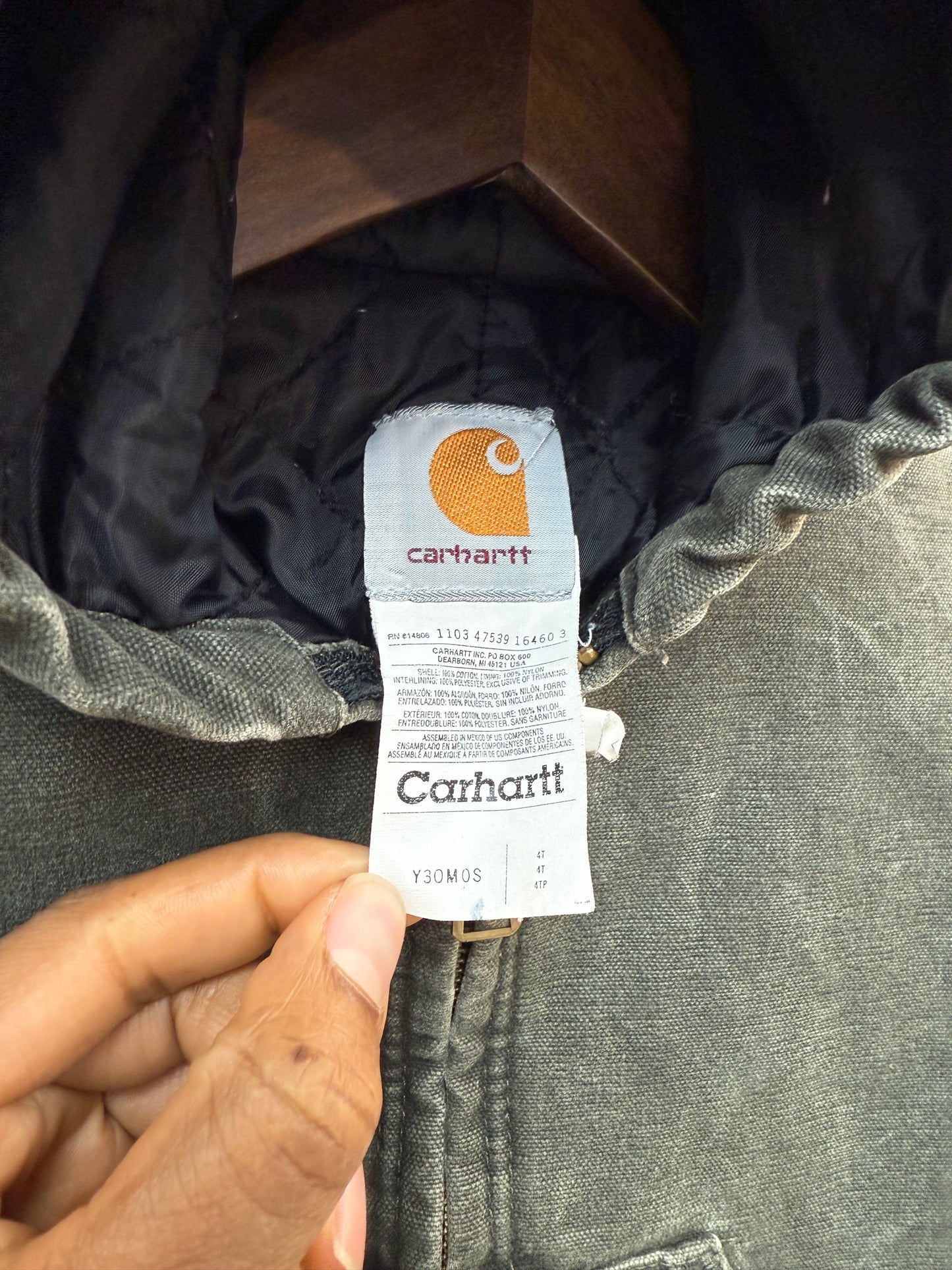 Vintage Kids Olive Carhartt Hoodie Jacket