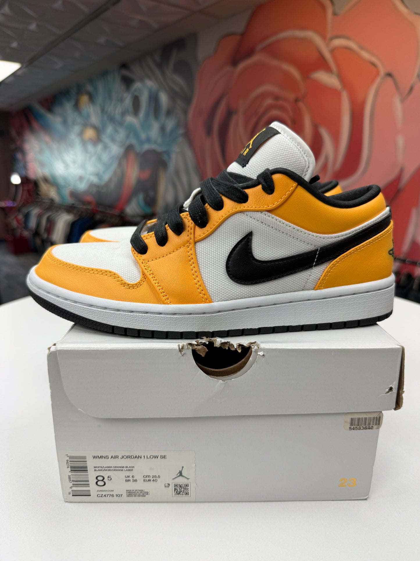 Preowned Laser Orange Jordan 1 Low