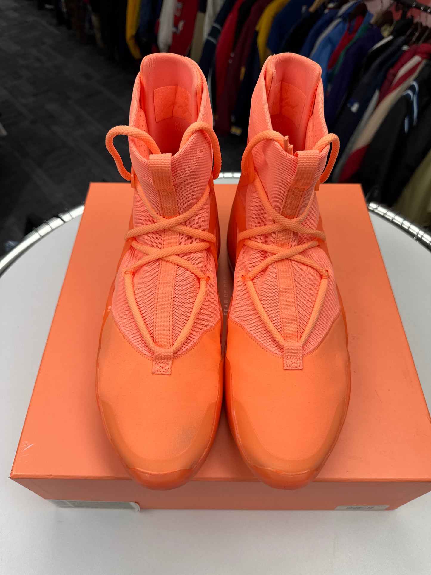 Preowned Nike Air Fear of God 1 Orange Pulse