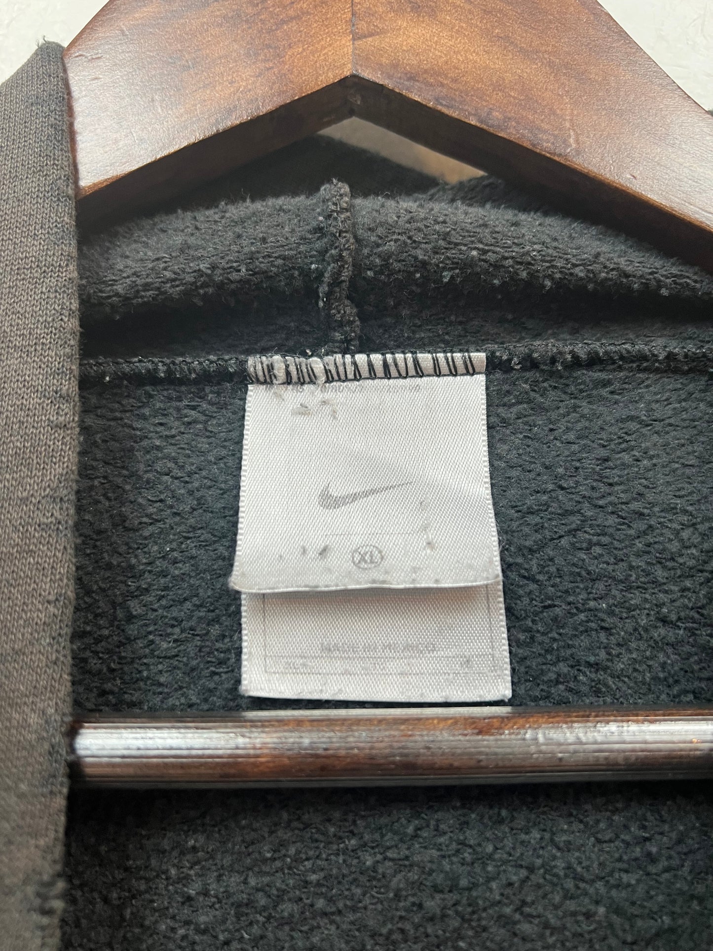 Vintage Nike Black Washed Center Swoosh Hoodie