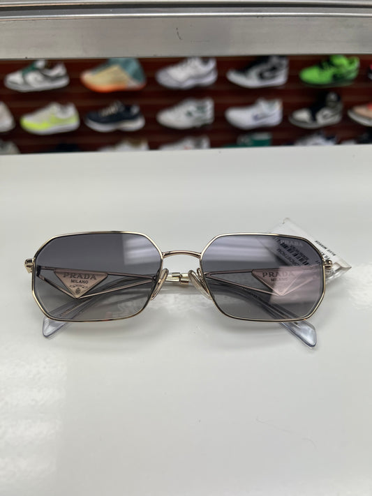 Prada A51S Pale Gold Blue Mirror Sunglasses