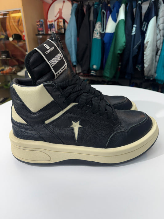 Preowned Black Cloud Cream Rick Owens X Converse DRKSHDW TURBOWPN