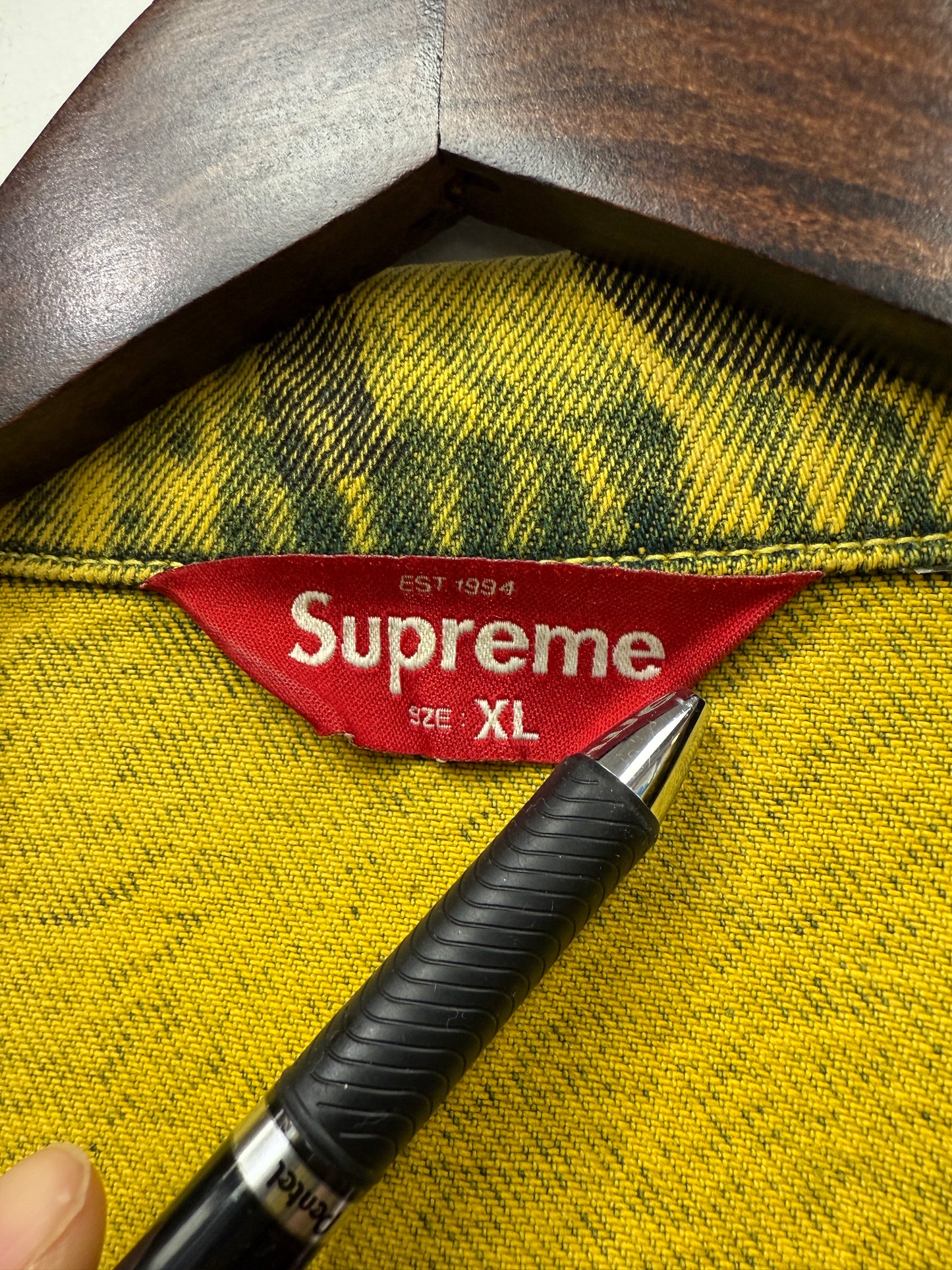 Supreme Black Ark Denim Trucker Jacket Yellow