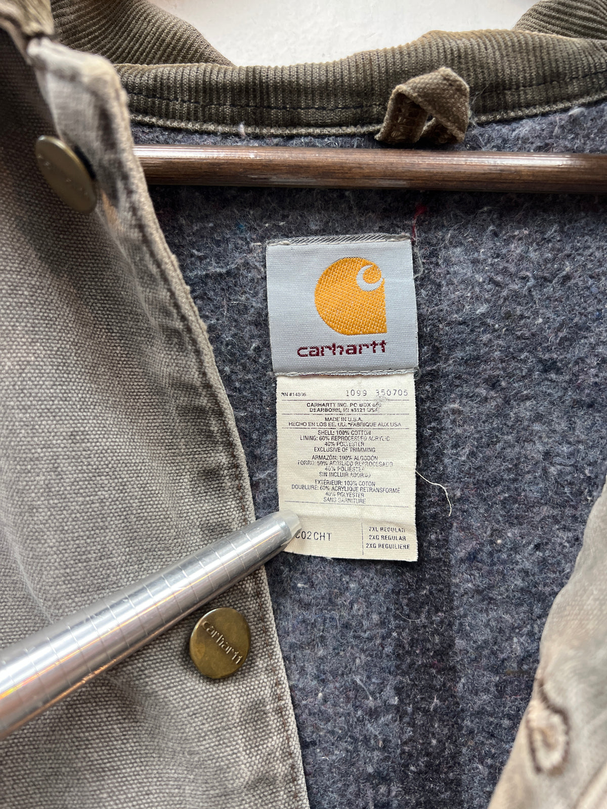 Carhartt Blanket Lined Chore Jacket Faded Grey