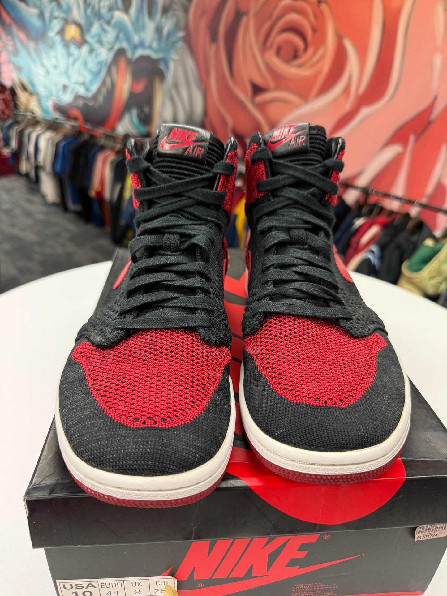 Preowned Bred Flyknit Jordan 1