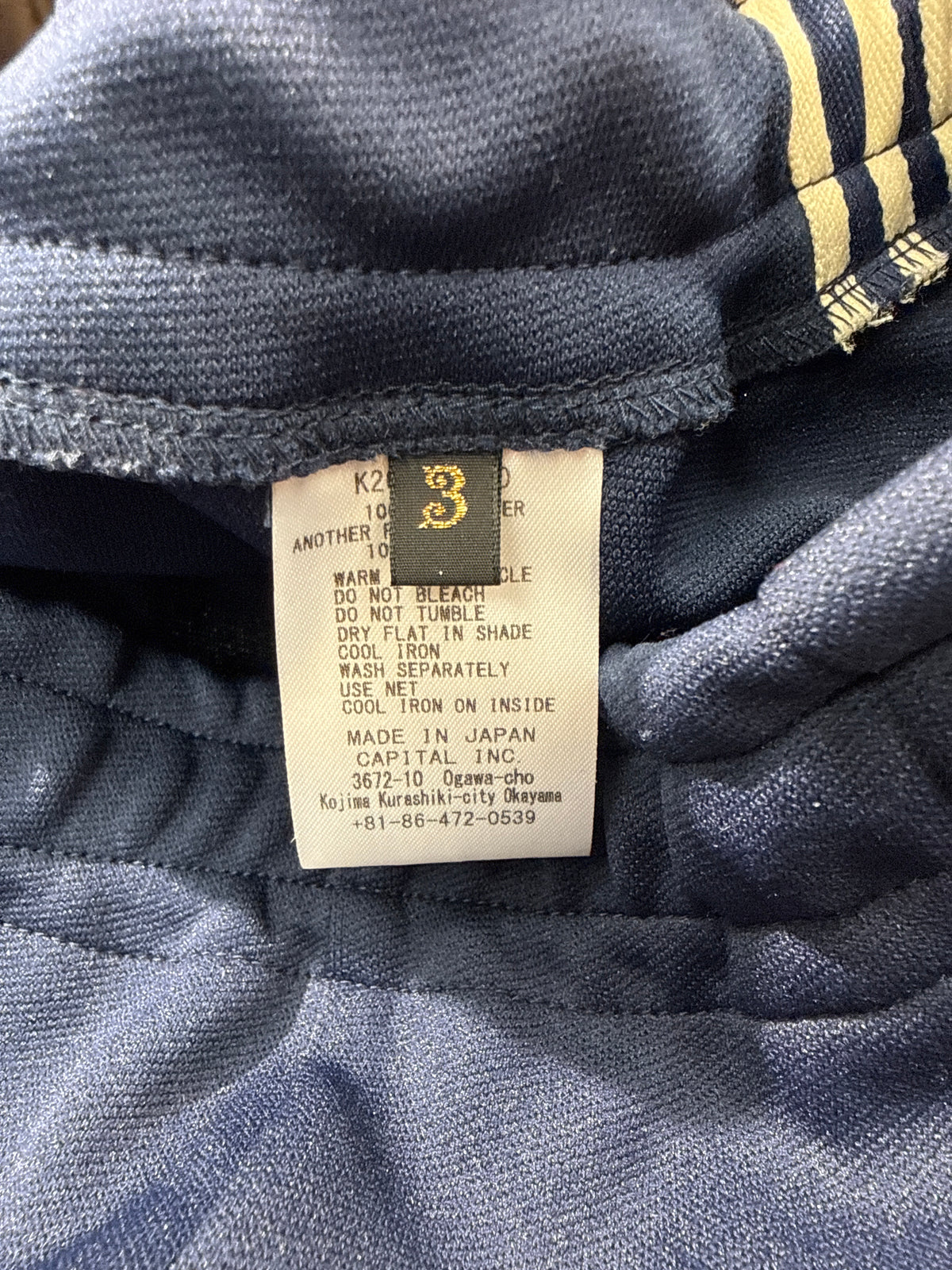 Kapital Smooth Jersey Baggy Track Pants Navy