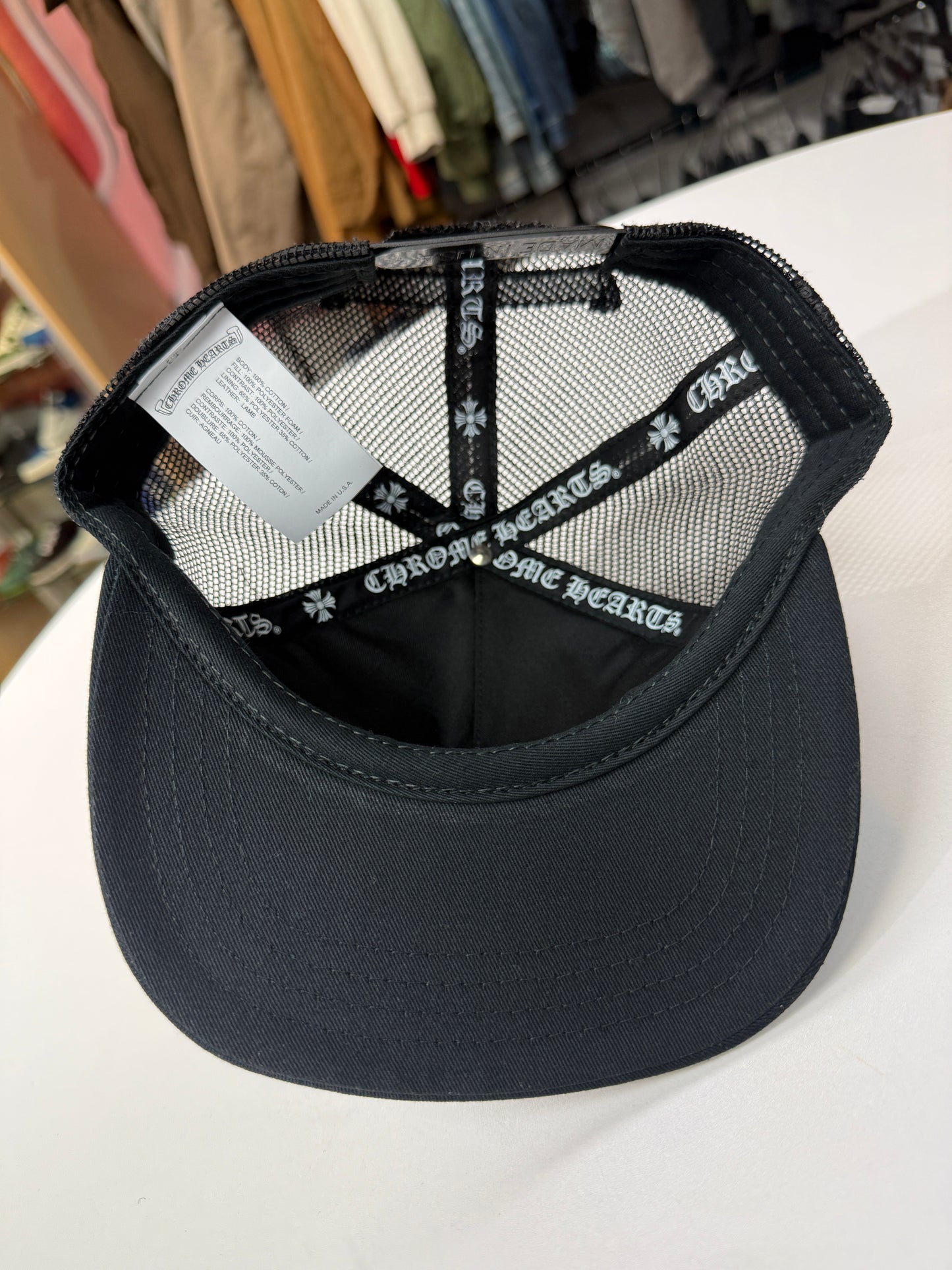 New Chrome Hearts Black Cemetery Trucker Hat