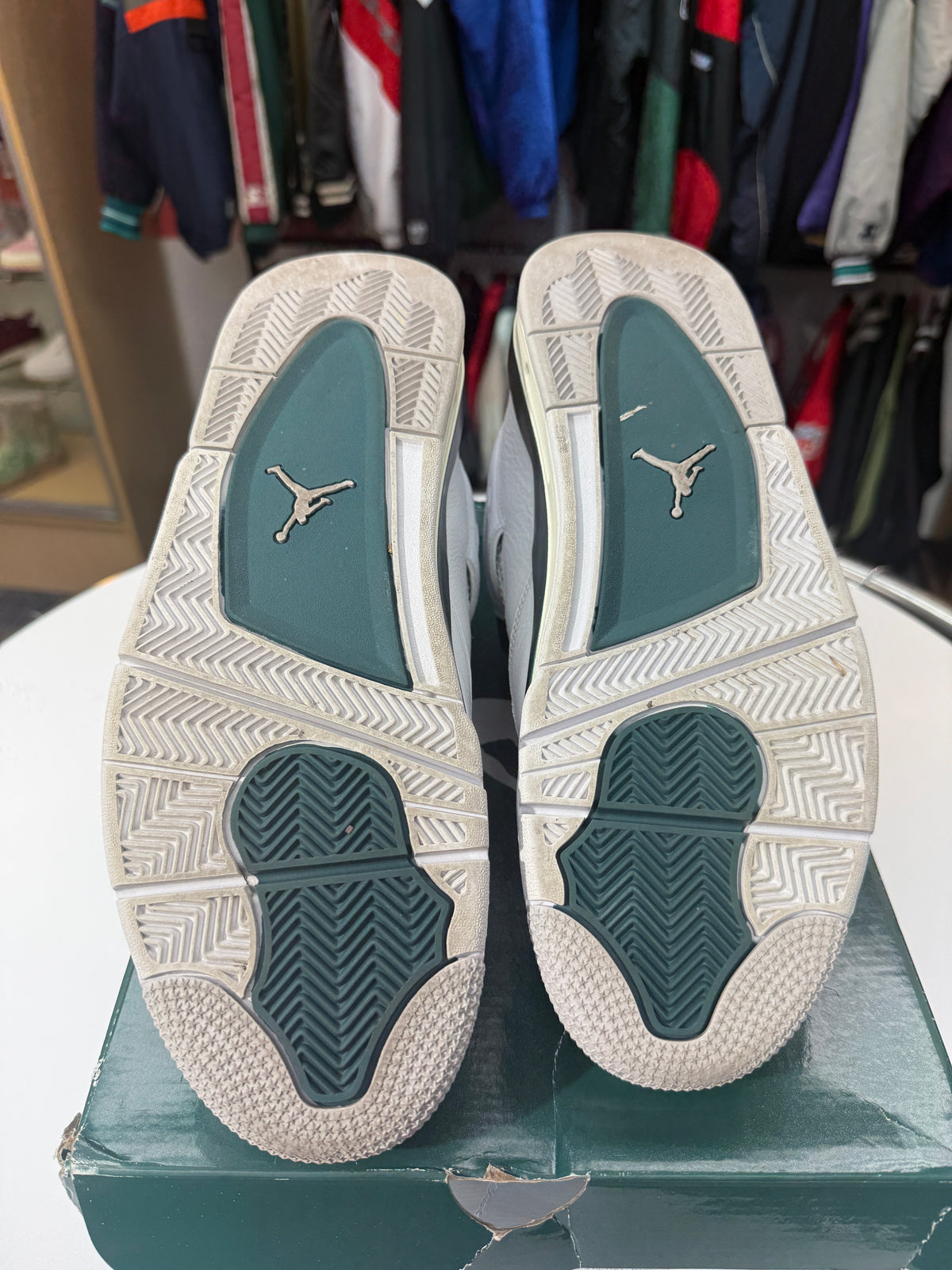 Preowned Oxidized Green Jordan 4