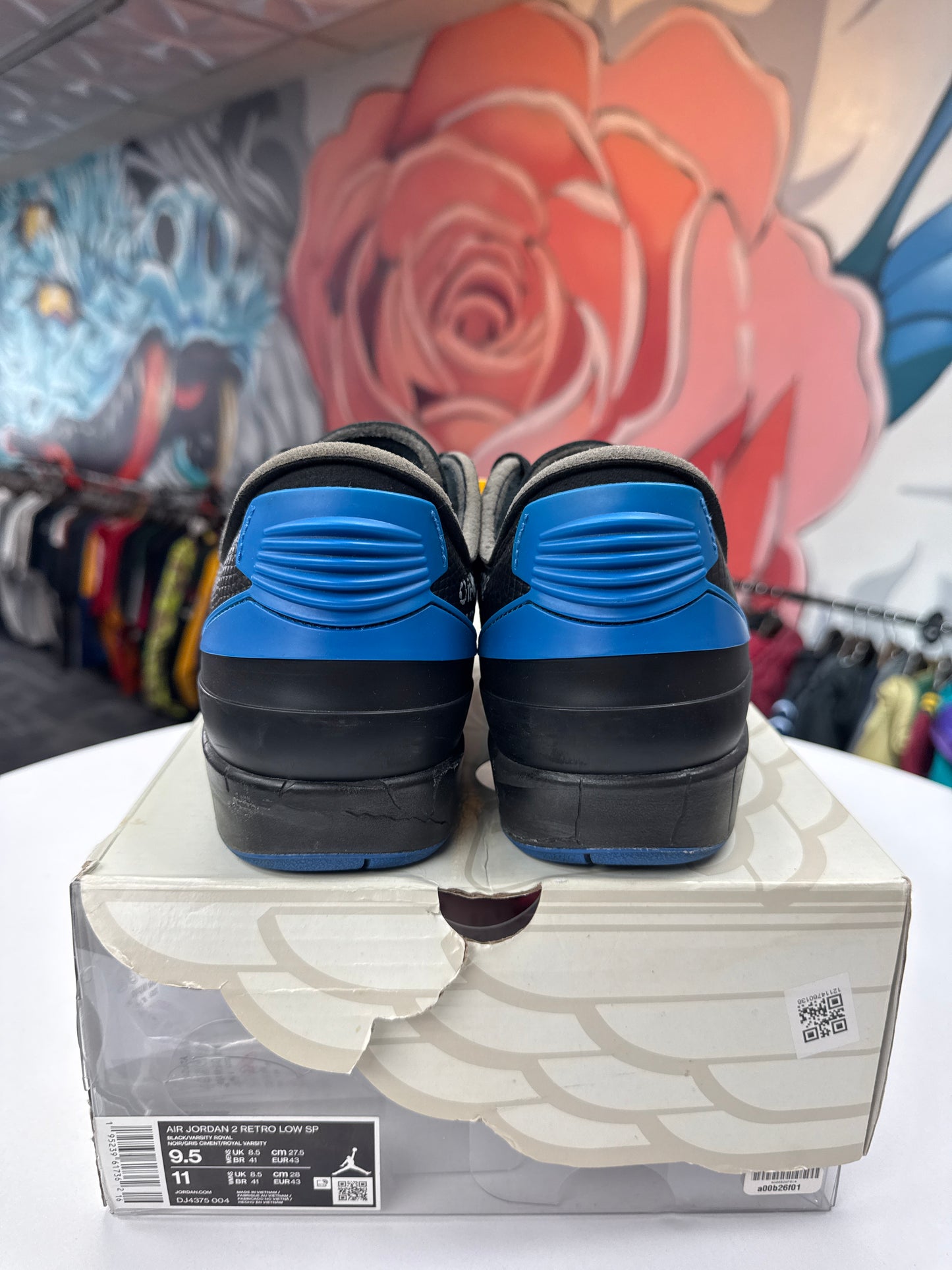 Preowned Off-White Jordan 2 Black/Blue