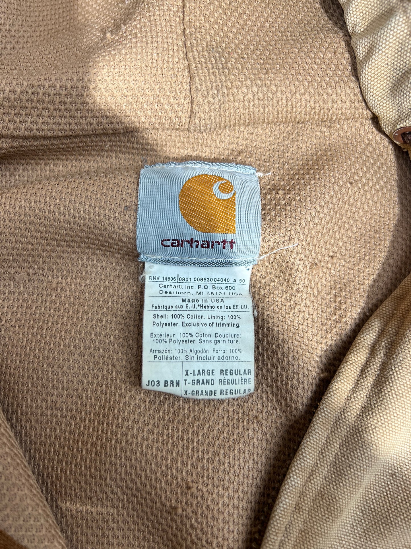 Carhartt Tan Hooded Jacket
