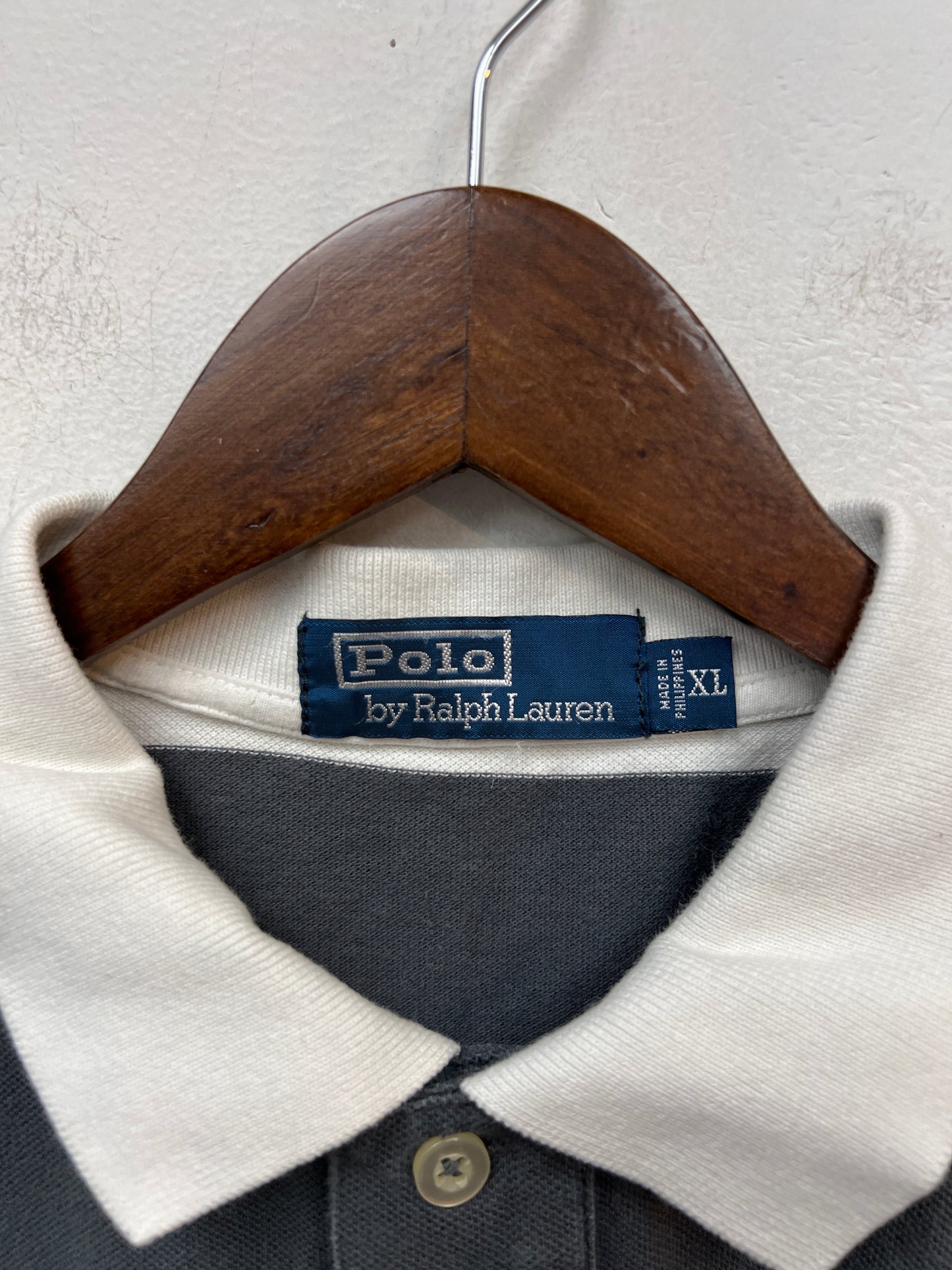 Polo Ralph Lauren White & Grey Striped Polo Shirt