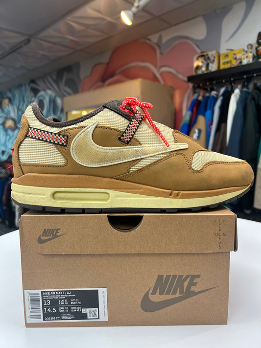 Preowned Nike Air Max 1 Travis Scott Wheat Lemon Drop