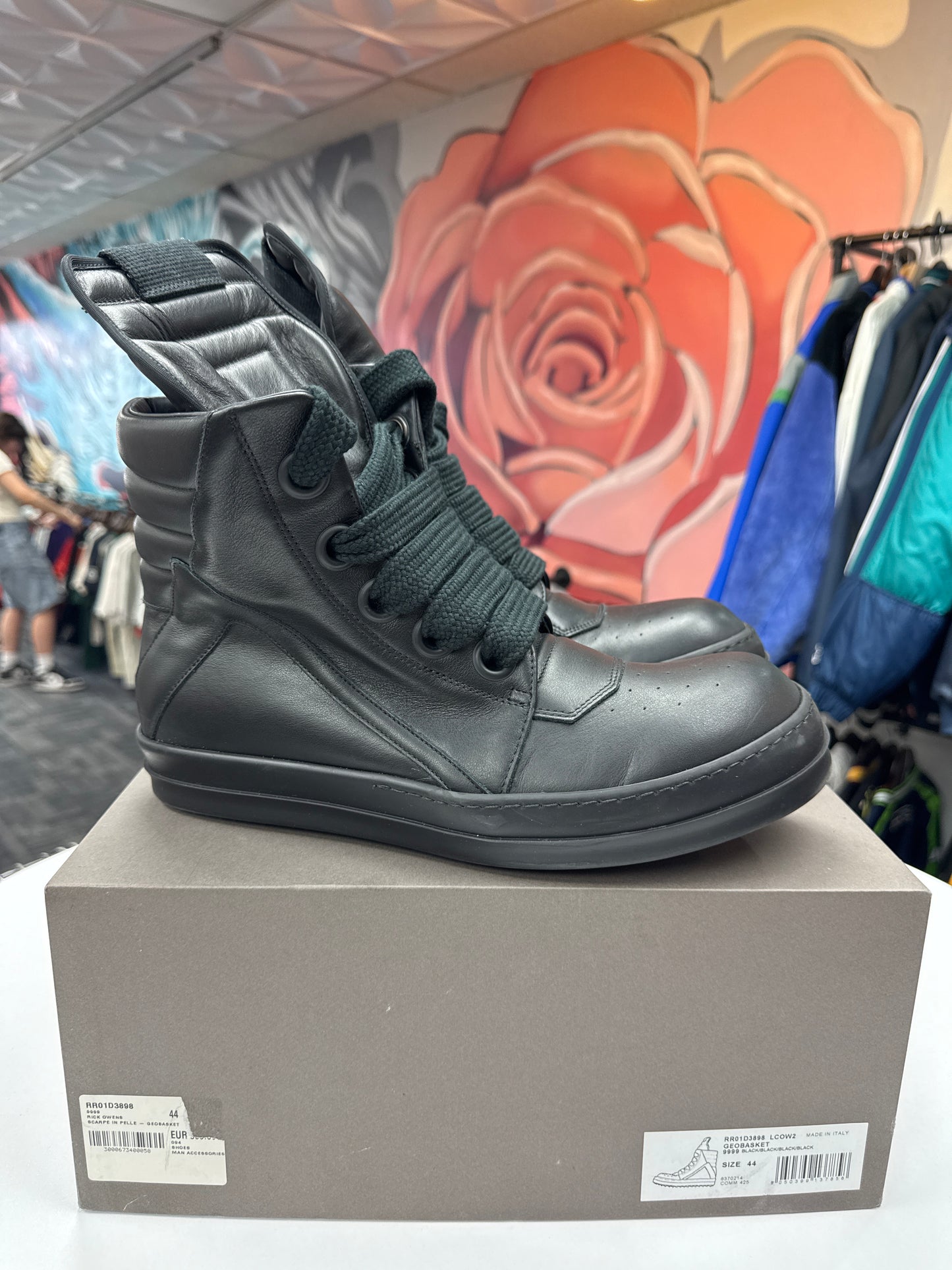 Preowned Rick Owens Jumbo Lace Geobasket Black
