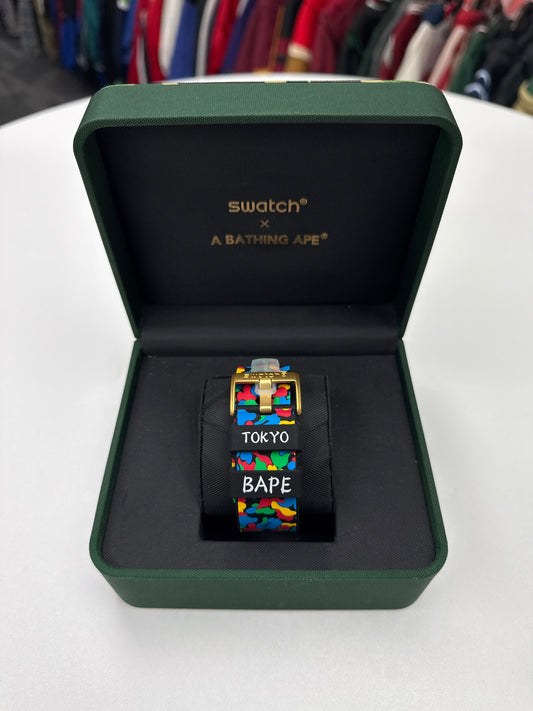 New Bape Swatch Watch Multi Camo Black