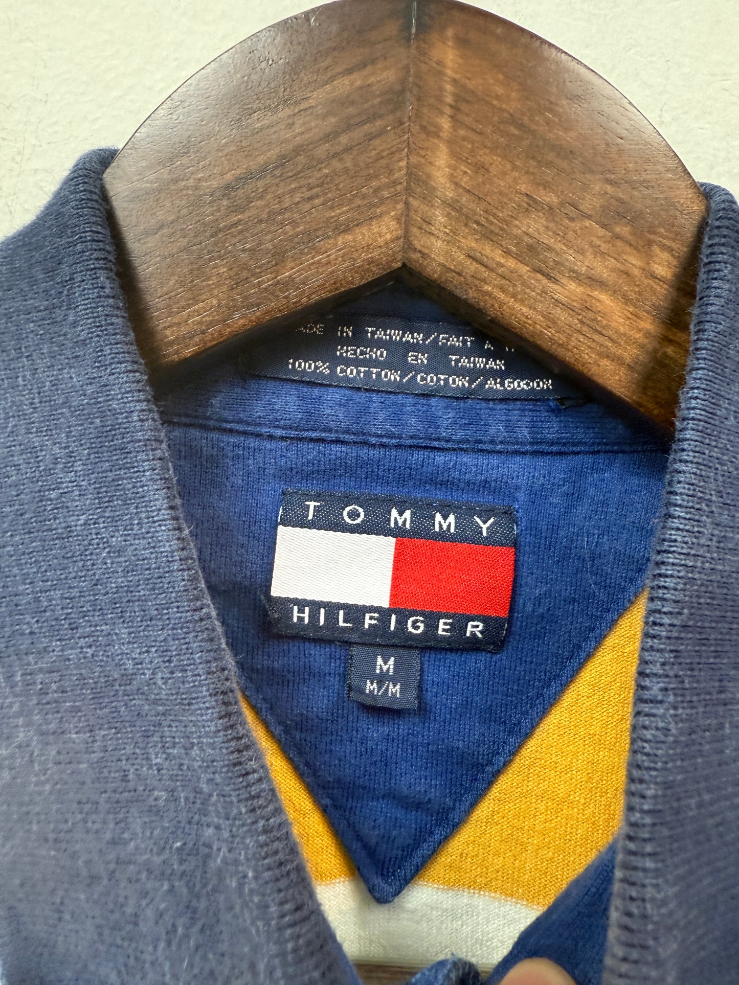 Tommy Hilfiger Yellow Blue Stripe L/S Polo