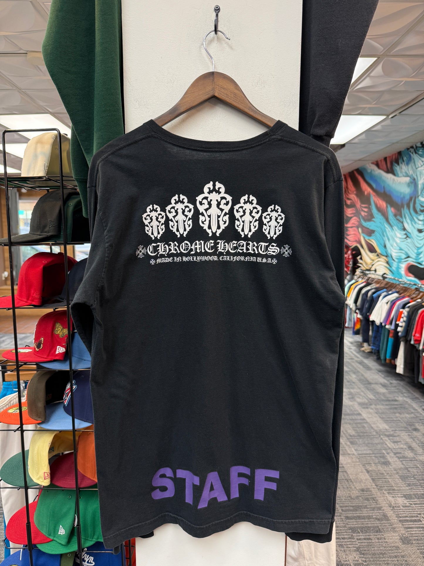 Chrome Hearts Purple Staff L/S Pocket Tee