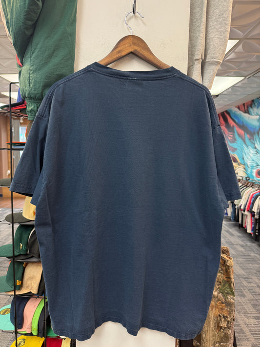 Vintage Nike Orange Swoosh Navy Tee