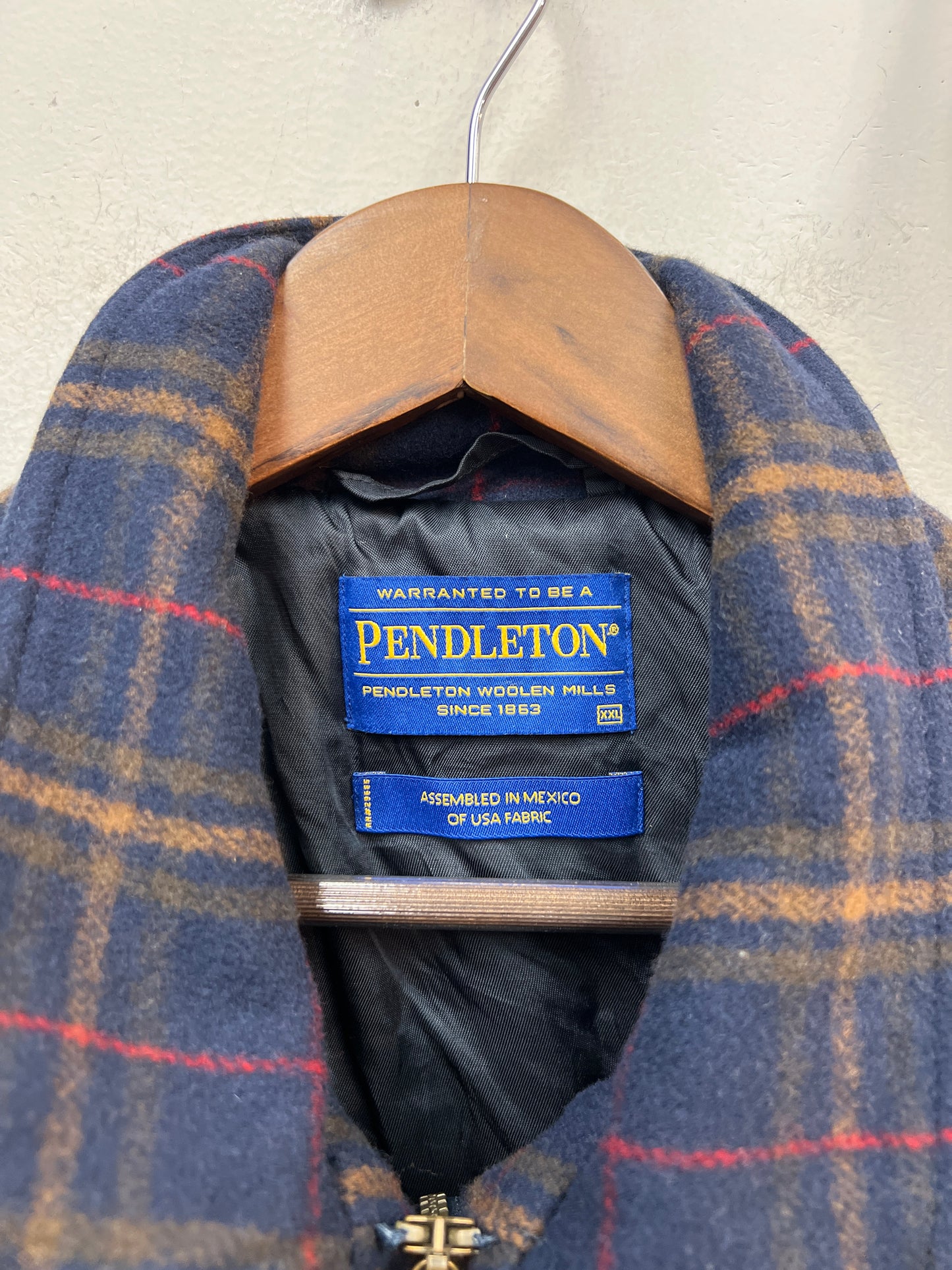 Pendleton Wool Plaid Zip Up Jacket