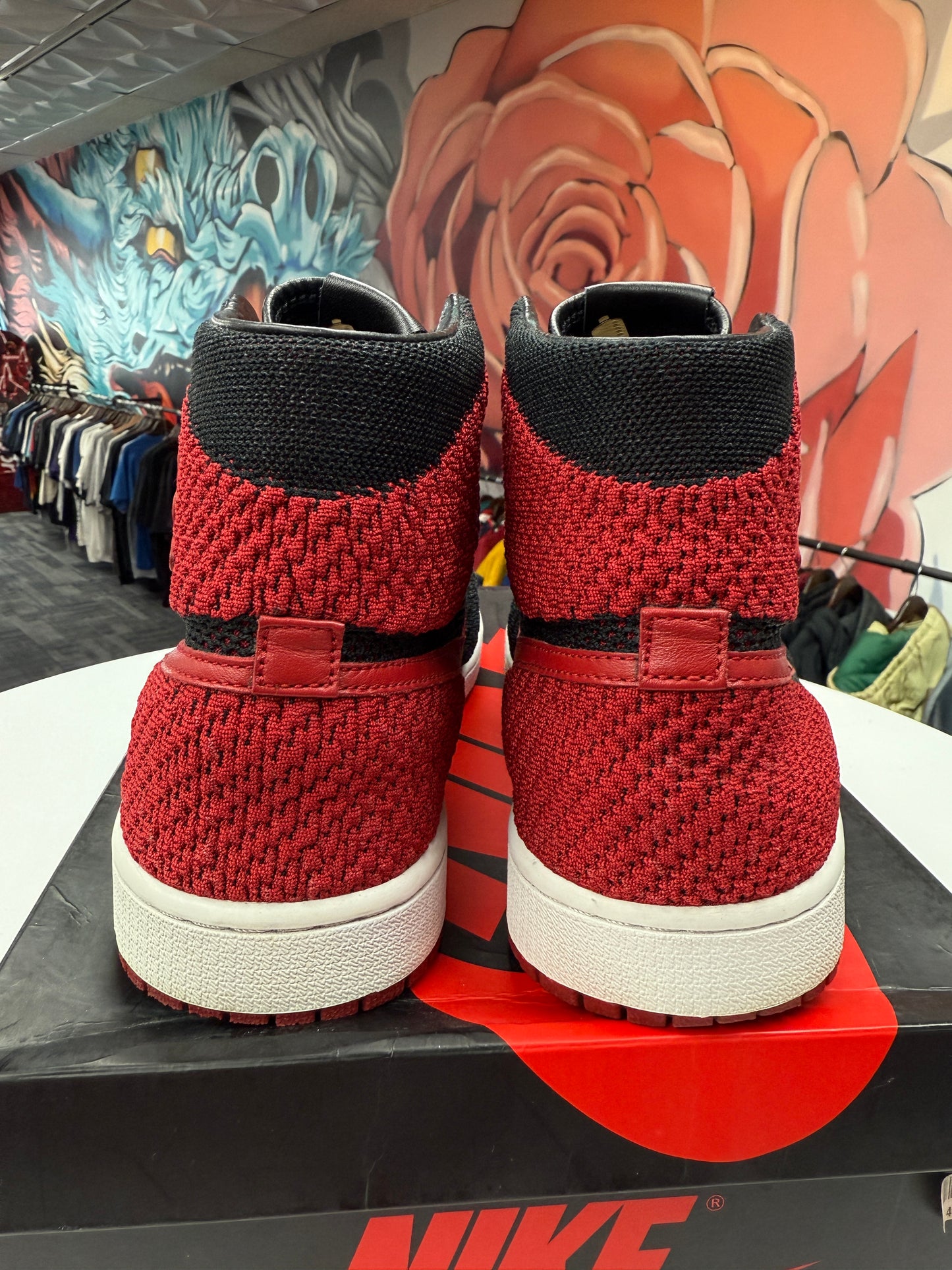 Preowned Bred Flyknit Jordan 1