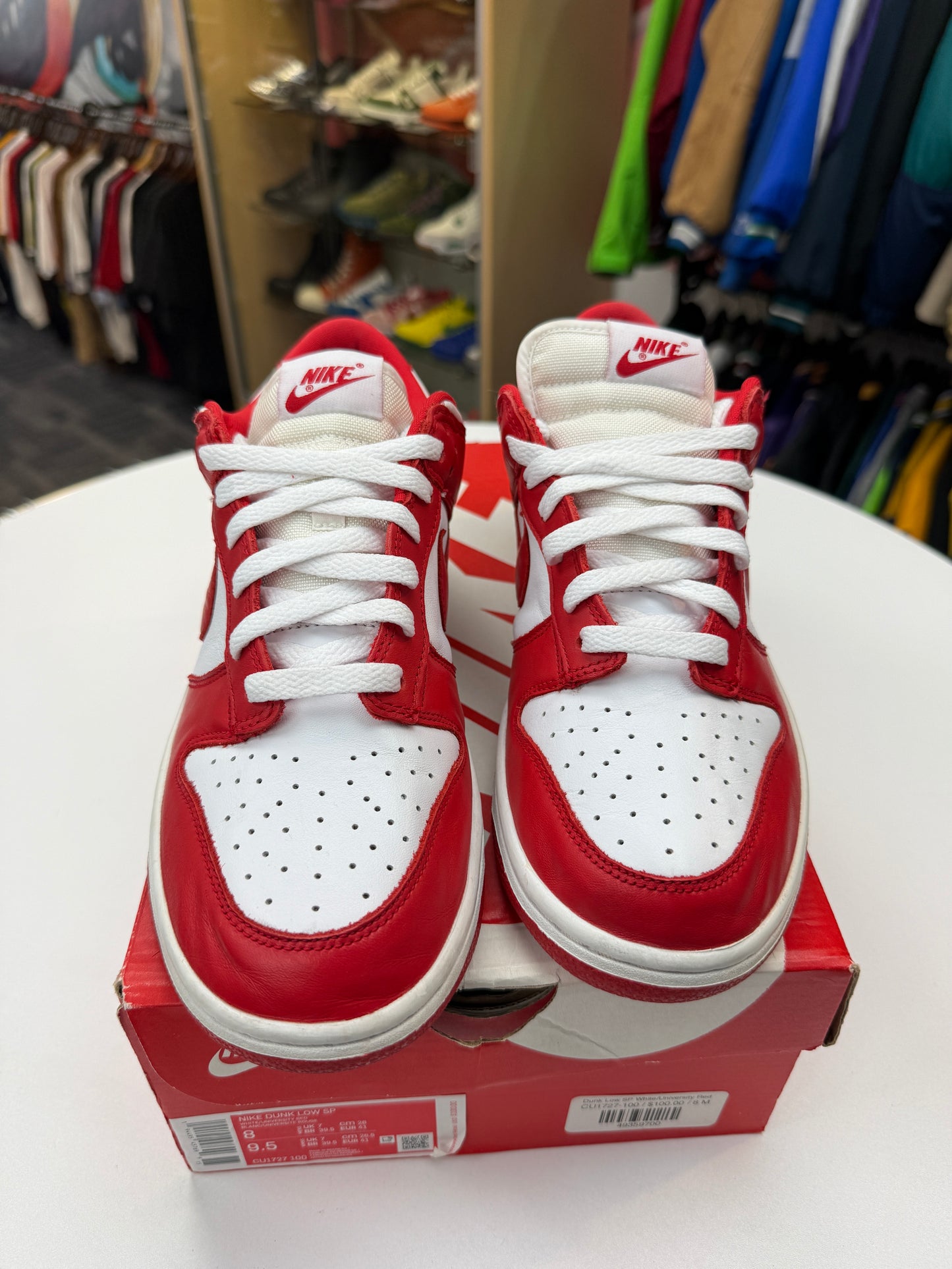 Preowned White/University Red Nike Dunk Low