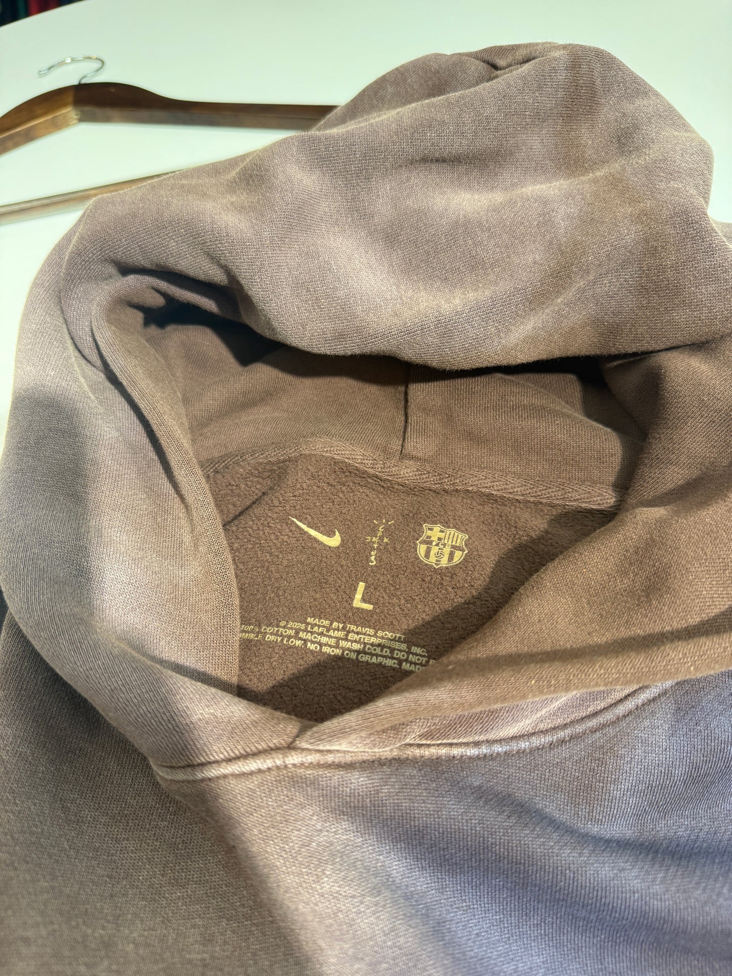 New Travis Scott Nike FC Barcelona Split-Dye Crest Hoodie