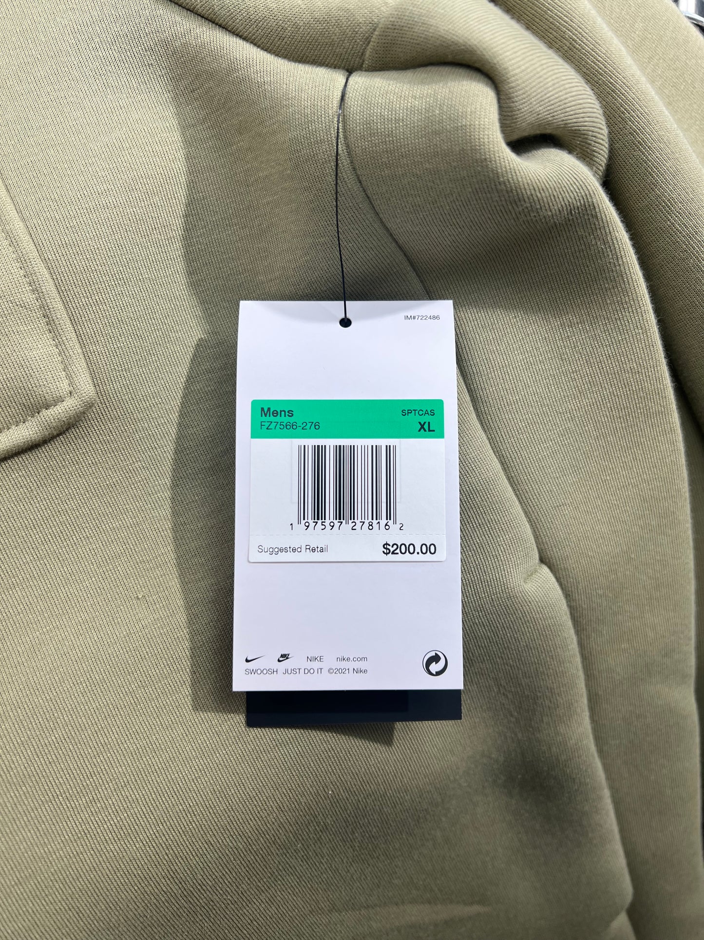 New Nike Tech Sportswear Fleece Jacket Olive