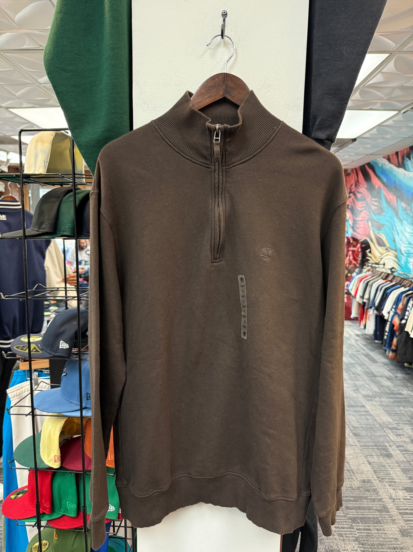 New Timberland Brown Quarter Zip