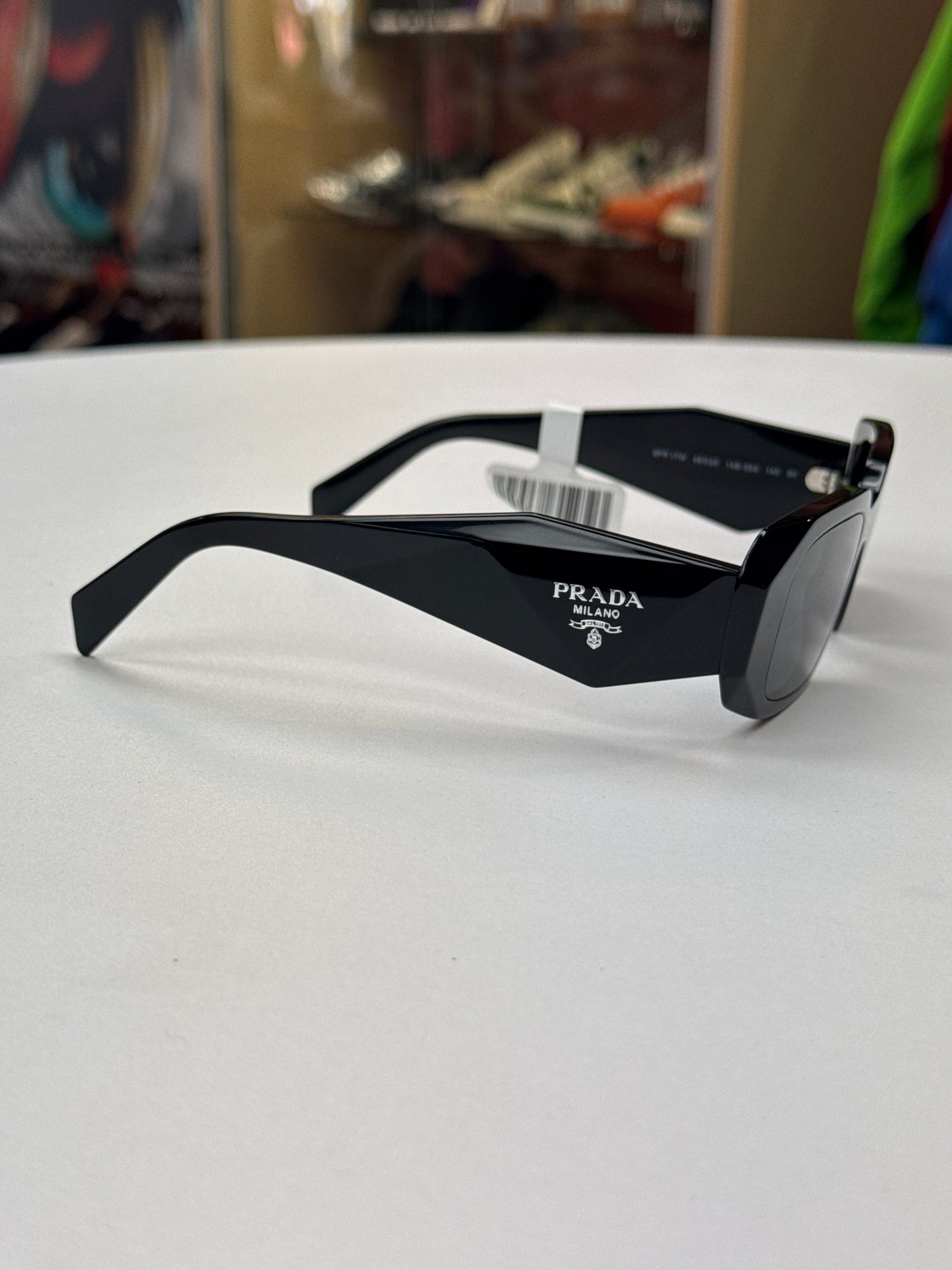 Prada Rectangular Symbole Sunglasses (Black)