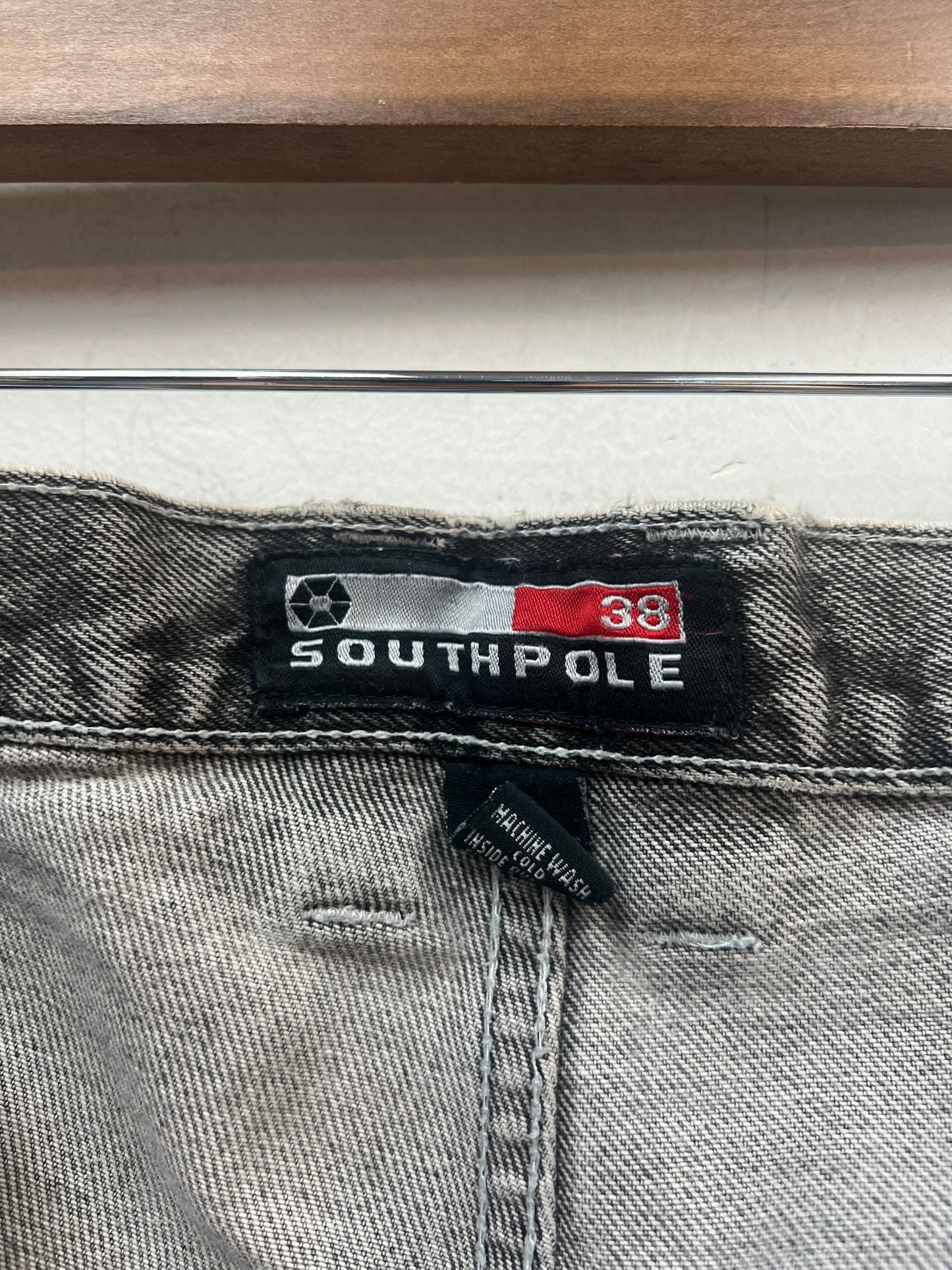 South Pole Grey Distressed Jorts