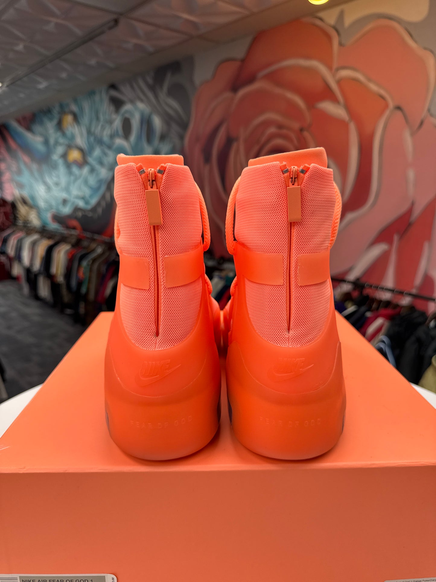 Preowned Nike Air Fear of God 1 Orange Pulse