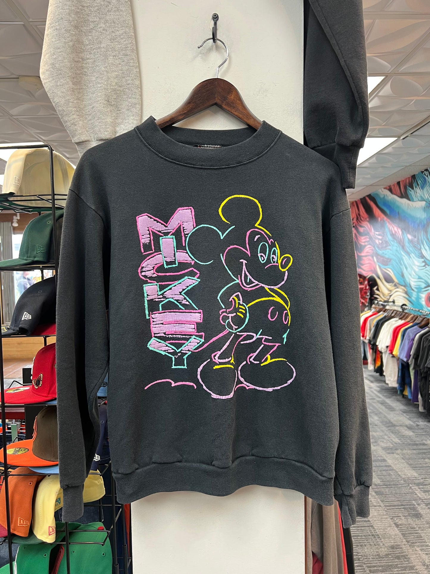 Vintage Disney Mickey Mouse Black Crewneck