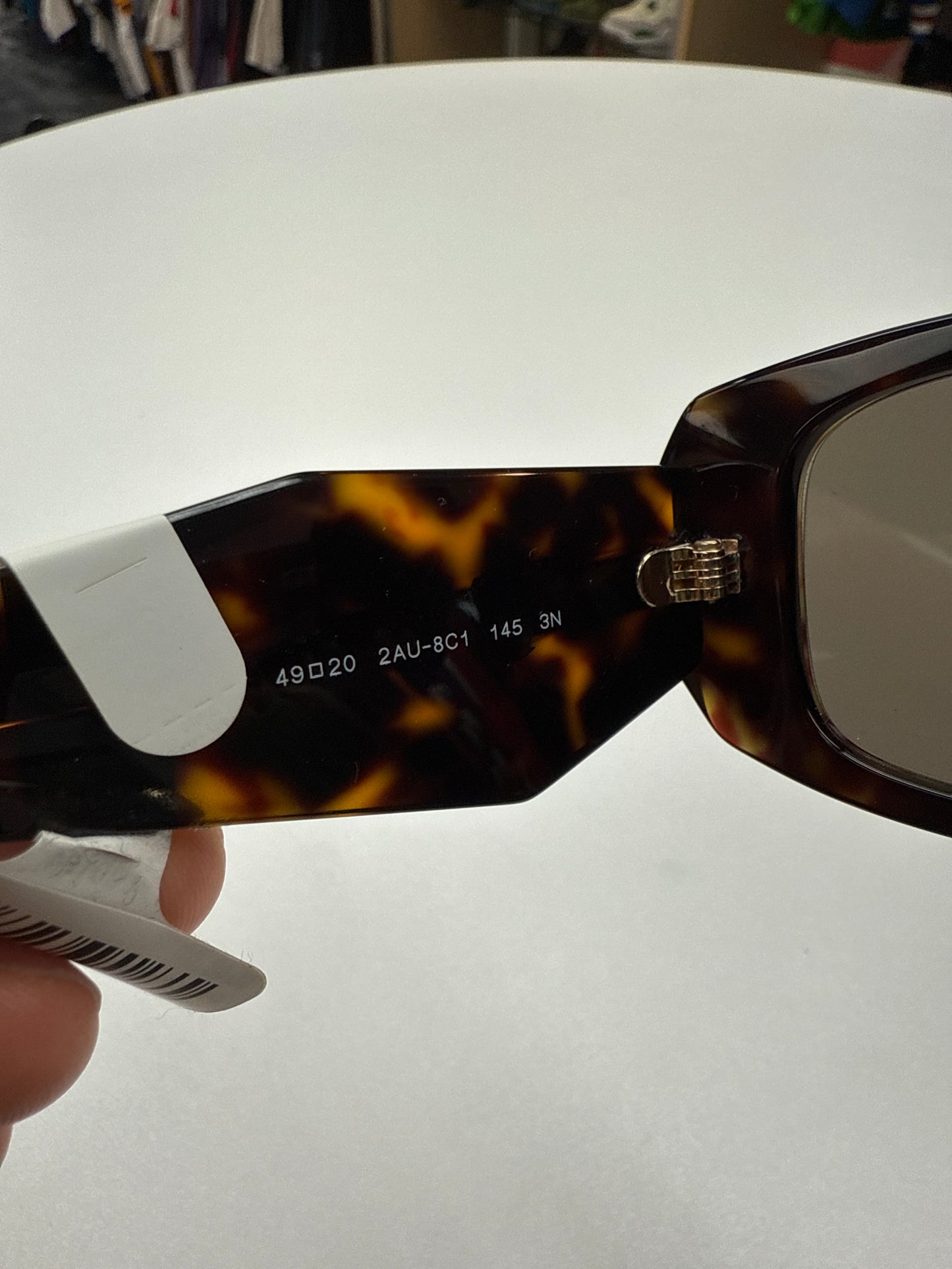 Prada Rectangular Symbole Sunglasses (Tortoise)