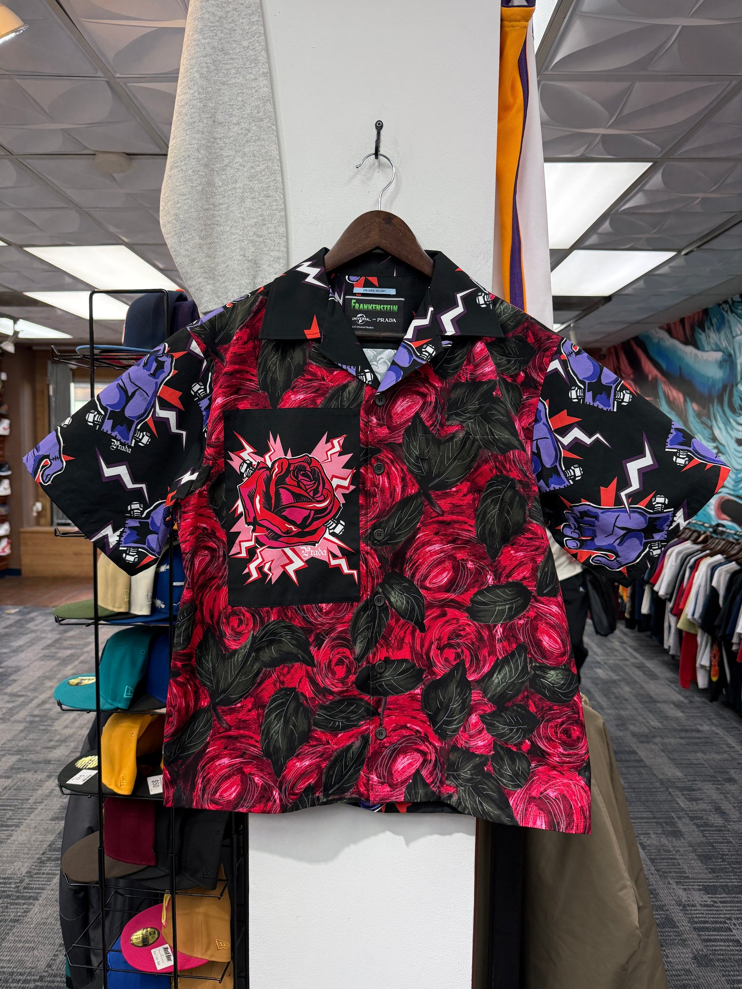 Prada Frankenstein Universal Studios Rose Bowling Shirt