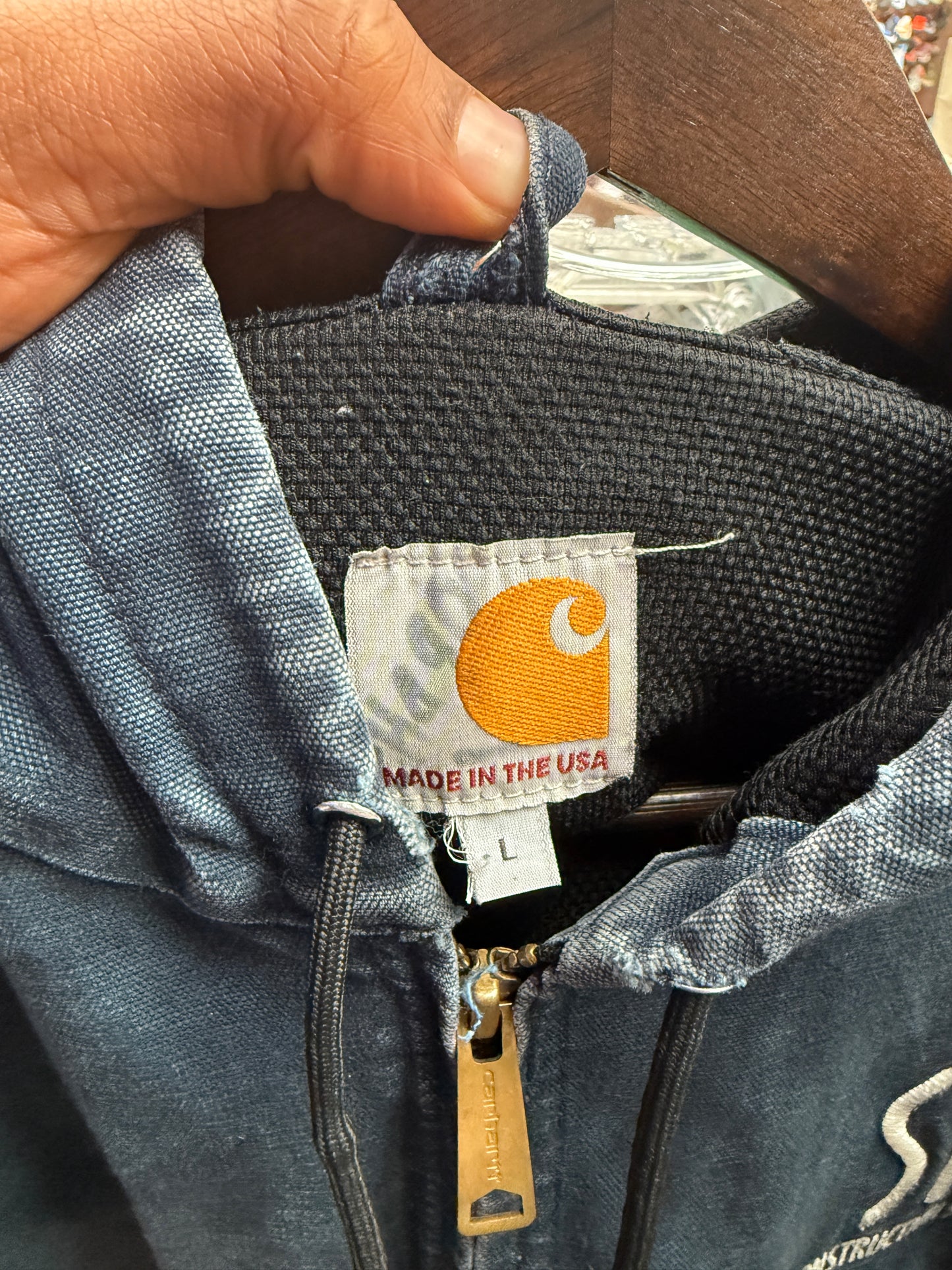 Vintage Blue Carhartt Hooded Jacket