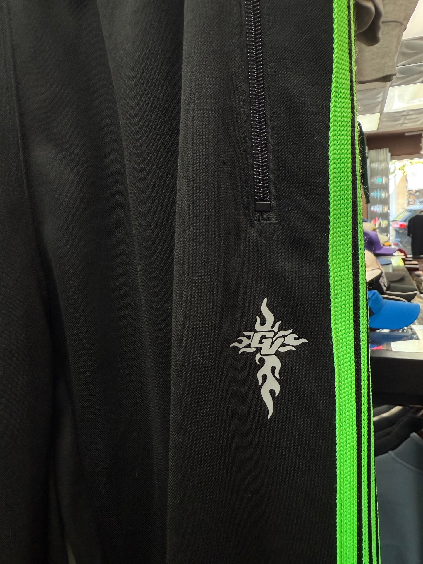 Raspberry Hill Black/Green Track Pants