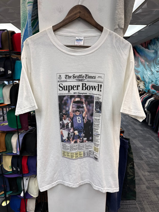Vintage Seahawks 2006 Super Bowl Newspaper Tee