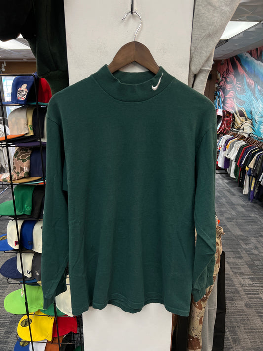 Nike Mock Neck Green Long Sleeve Tee
